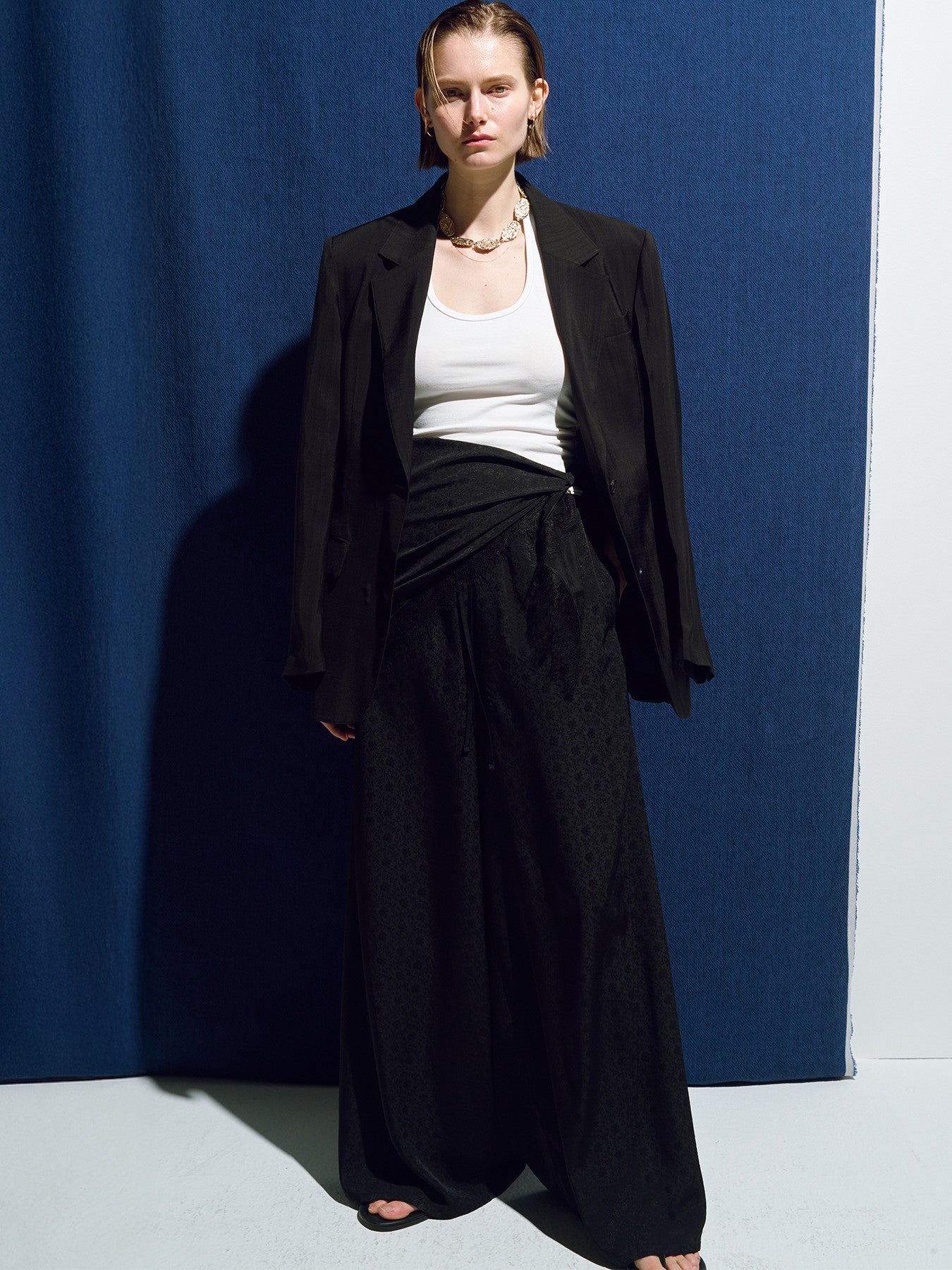 Tonywack - Jacquard Wrap Loose Fit Pants (Black) product image 6 | TRAB K-Fashion Australia
