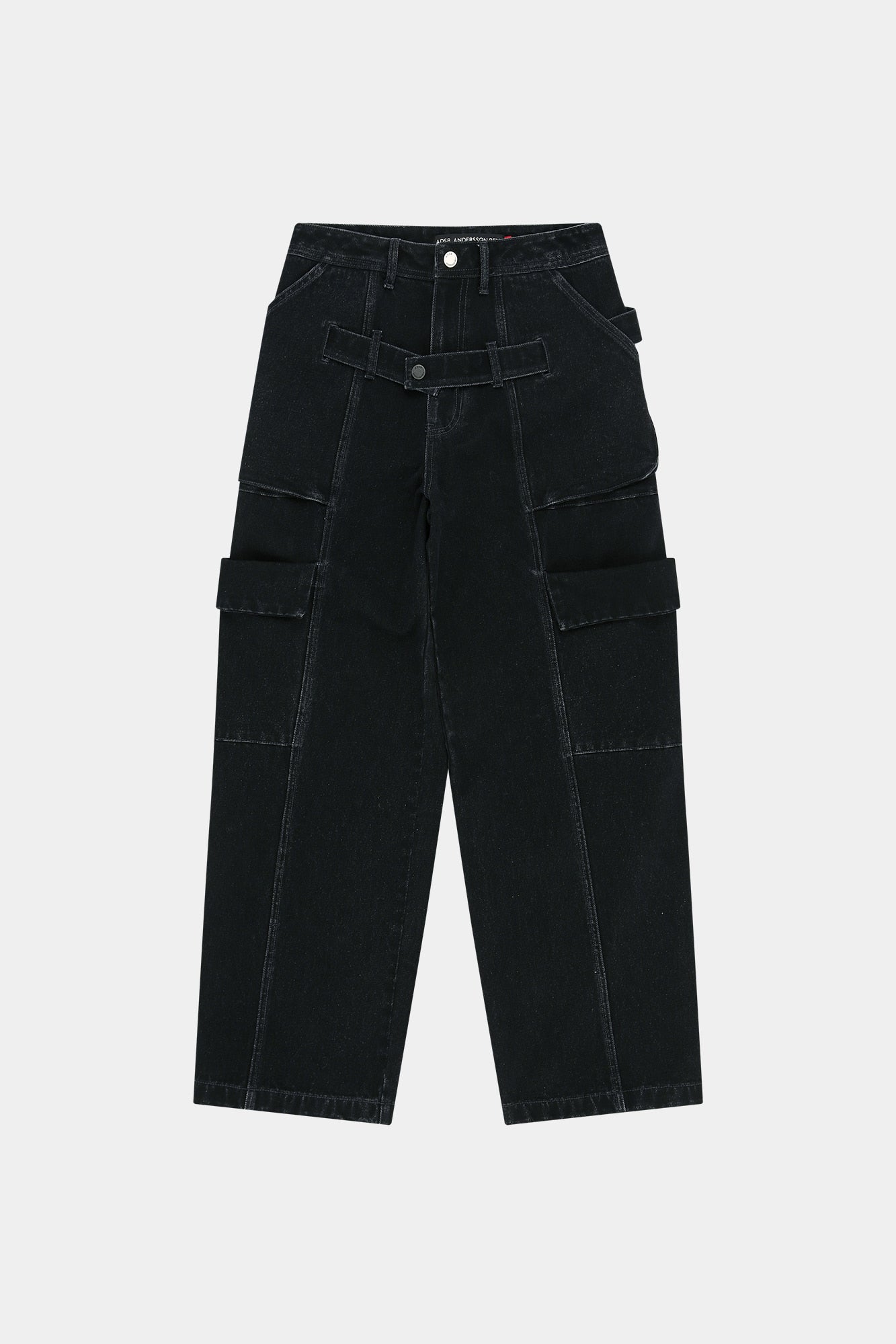 Andersson Bell - Belt Layered Cargo Wide-Leg Jeans (black) (Black) product image 13 | TRAB K-Fashion Australia