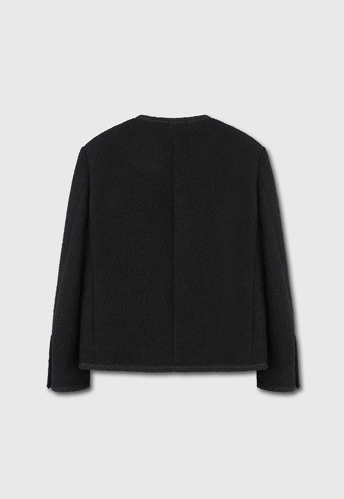 Tonywack - Wool Blend Bouclé Tweed Jacket (Black) product image 9 | TRAB K-Fashion Australia