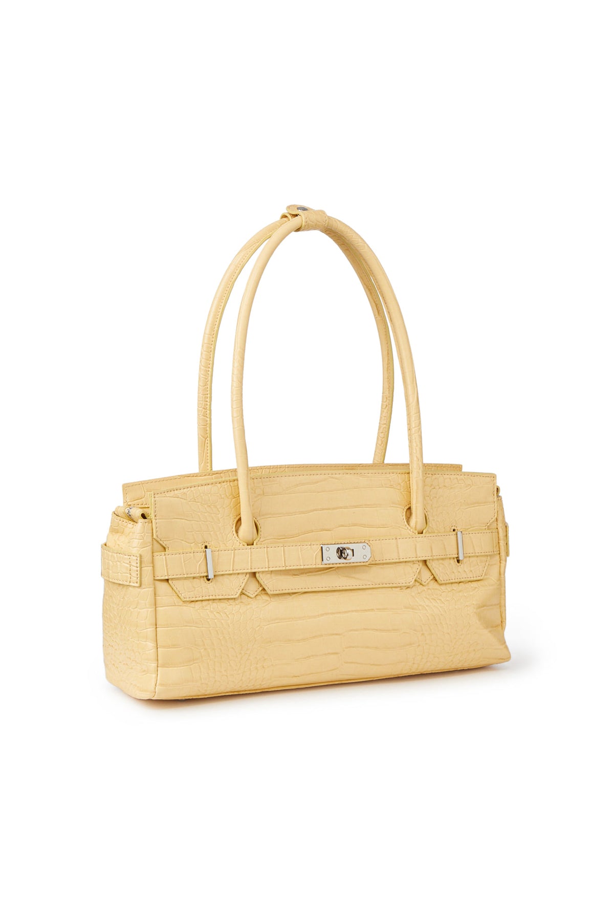 Deinet - Crocodile Pattern Two-Way Bag In Butter product image 2 | TRAB K-Fashion Australia