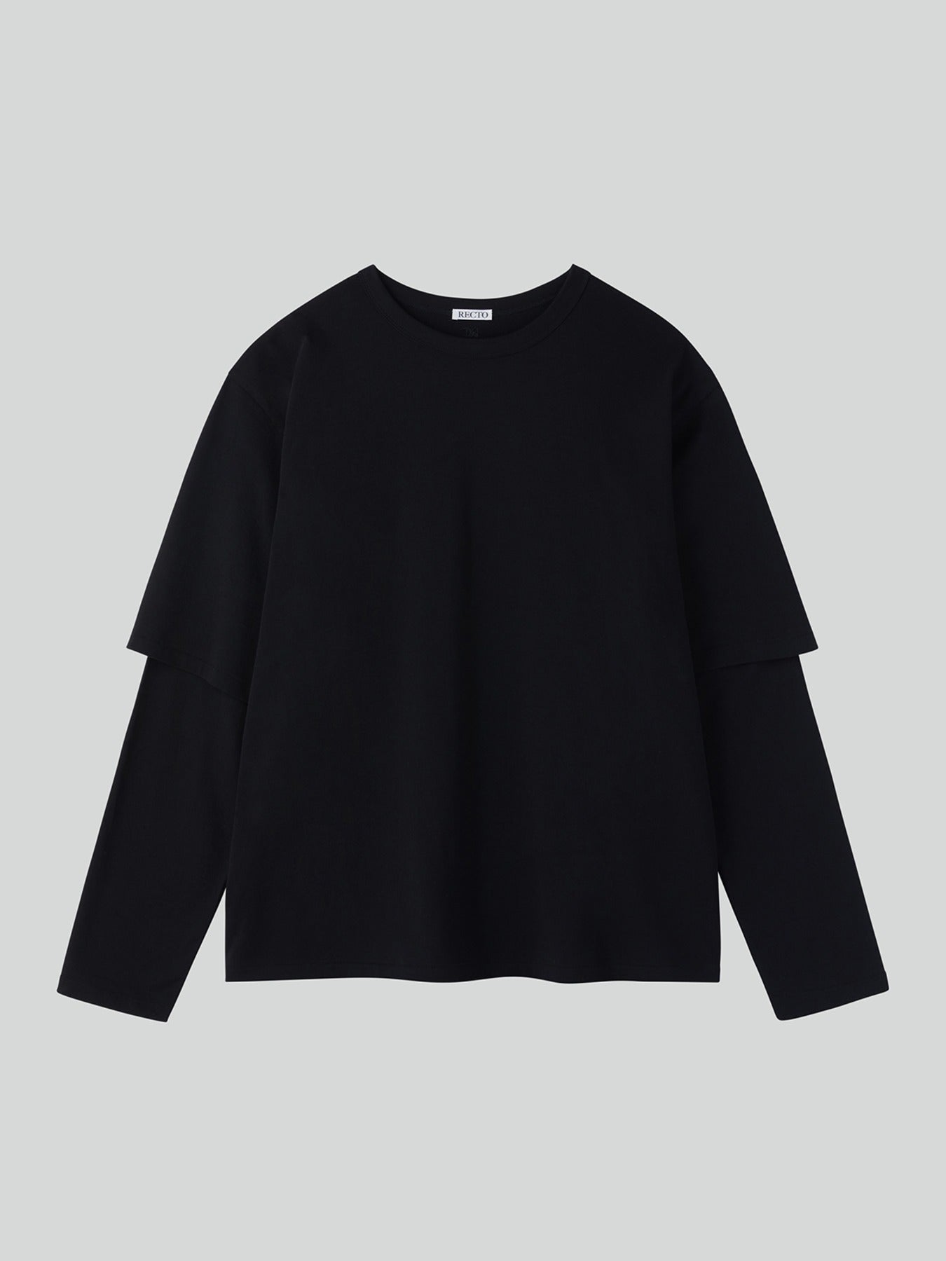 Recto - Oversized Cashmere Blend Layered Top (Black) product image 1 | TRAB K-Fashion Australia