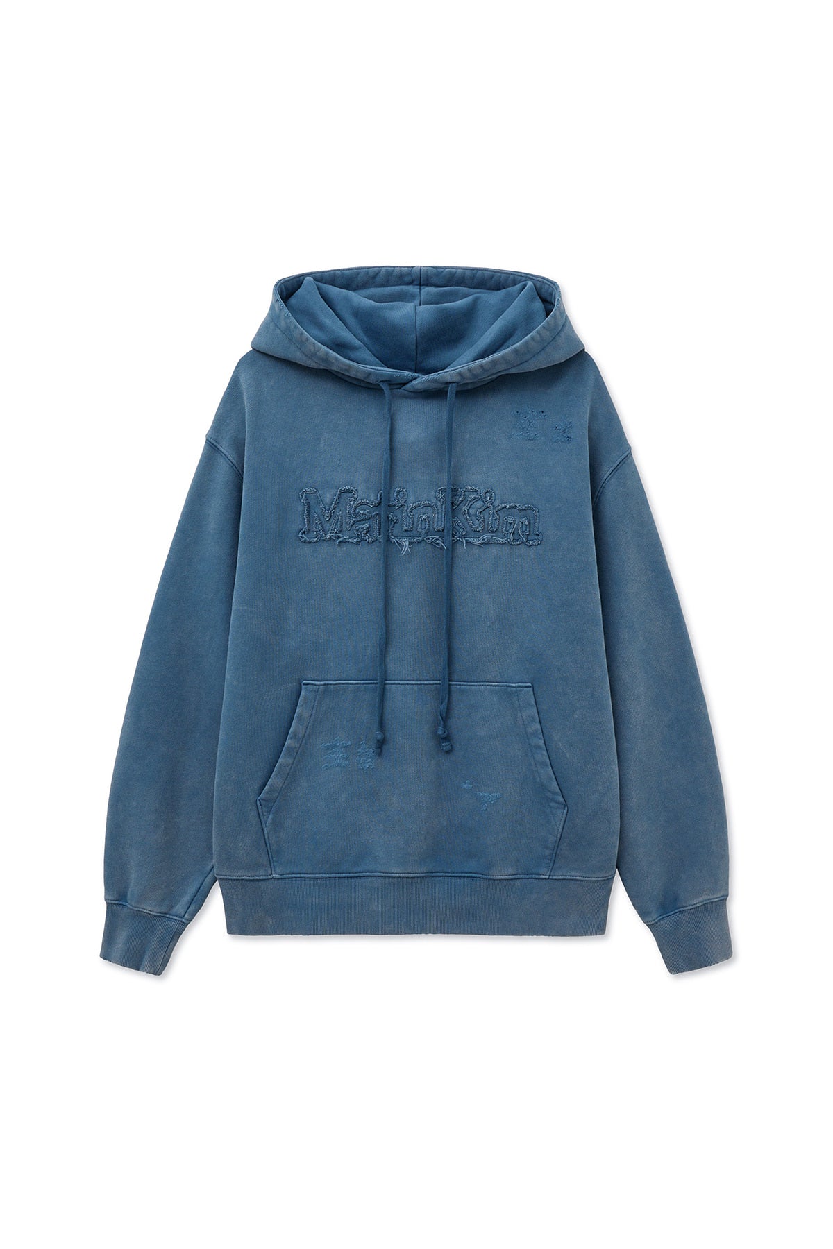 Matin Kim - Vintage Color Dying Logo Hoody (Blue) product image 1 | TRAB K-Fashion Australia