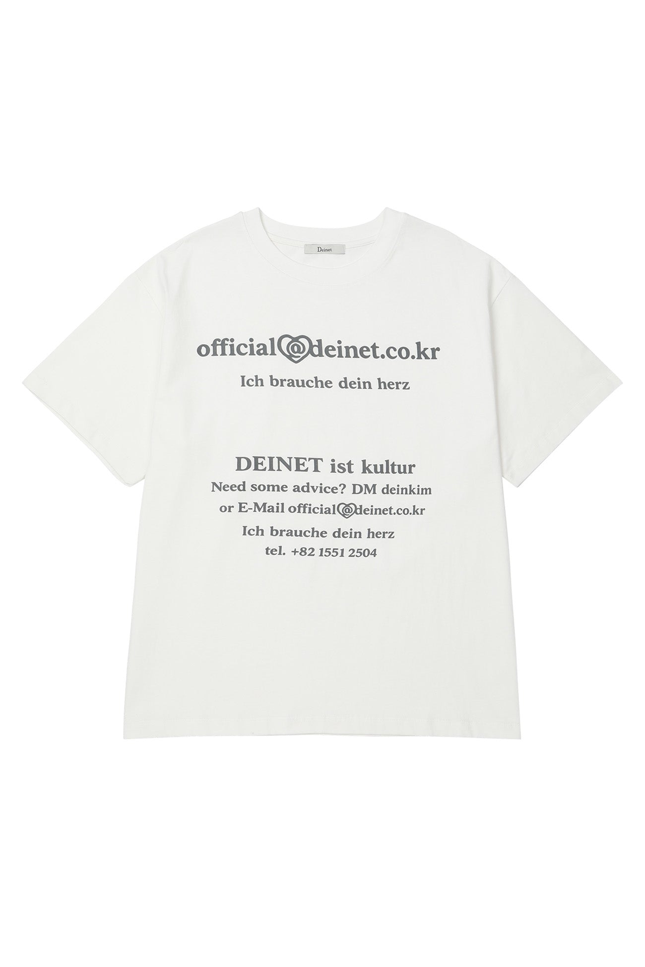 Deinet - Lettering Graphic Oversized T-Shirt (White) product image 1 | TRAB K-Fashion Australia