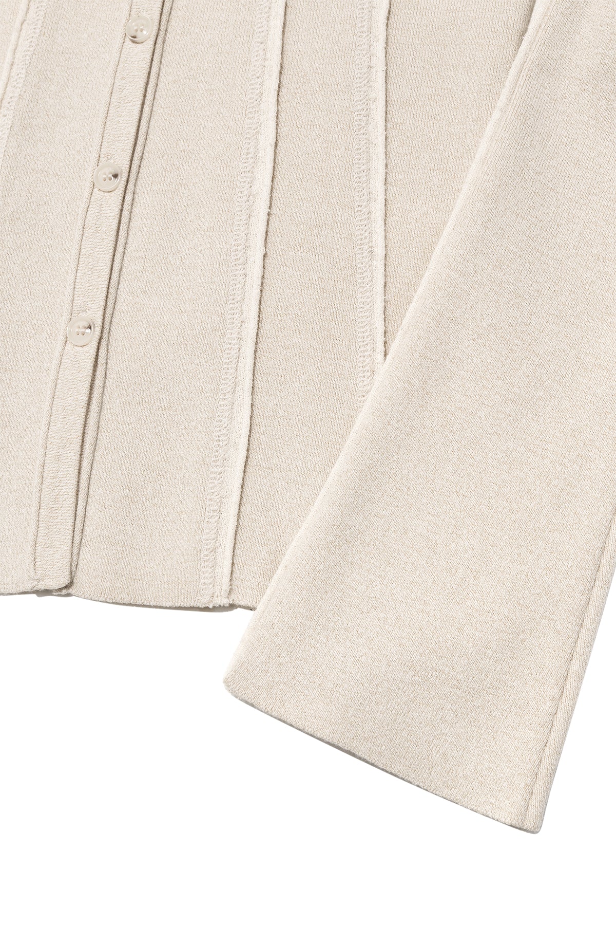 Matin Kim - Cut Line Slim Cardigan (Beige) product image 4 | TRAB K-Fashion Australia