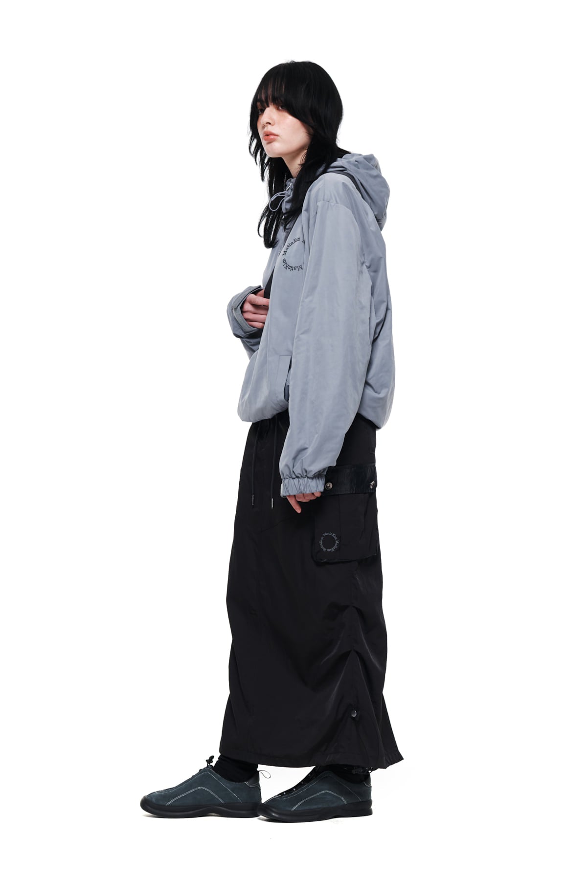 Matin Kim - Reflexed Logo Print Anorak Jumper (Grey) product image 9 | TRAB K-Fashion Australia