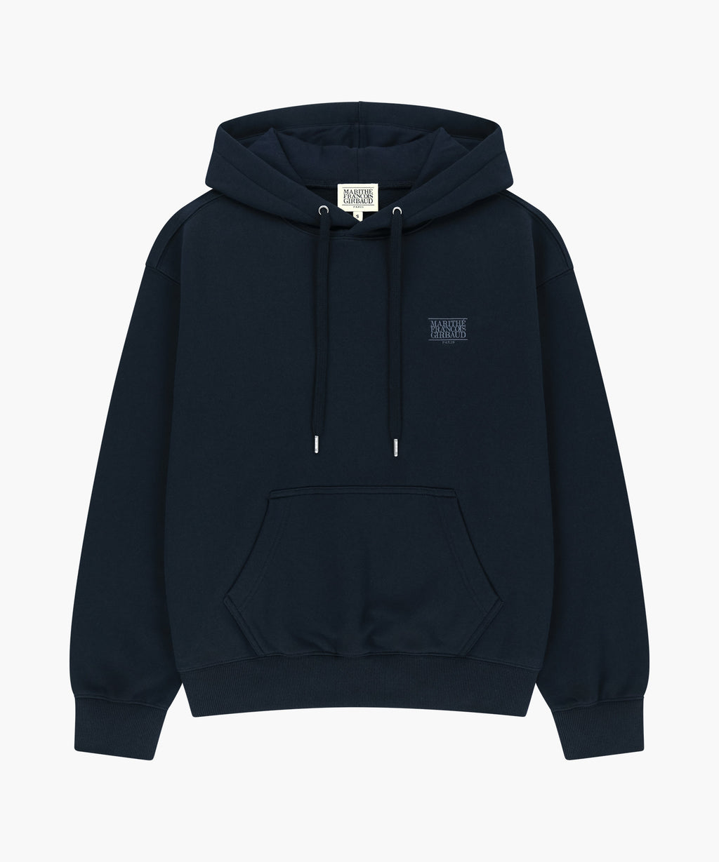 Marithe & Francois Girbaud - Small Classic Logo Oversized Hoodie (brushed) (Navy) product image 5 | TRAB K-Fashion Australia