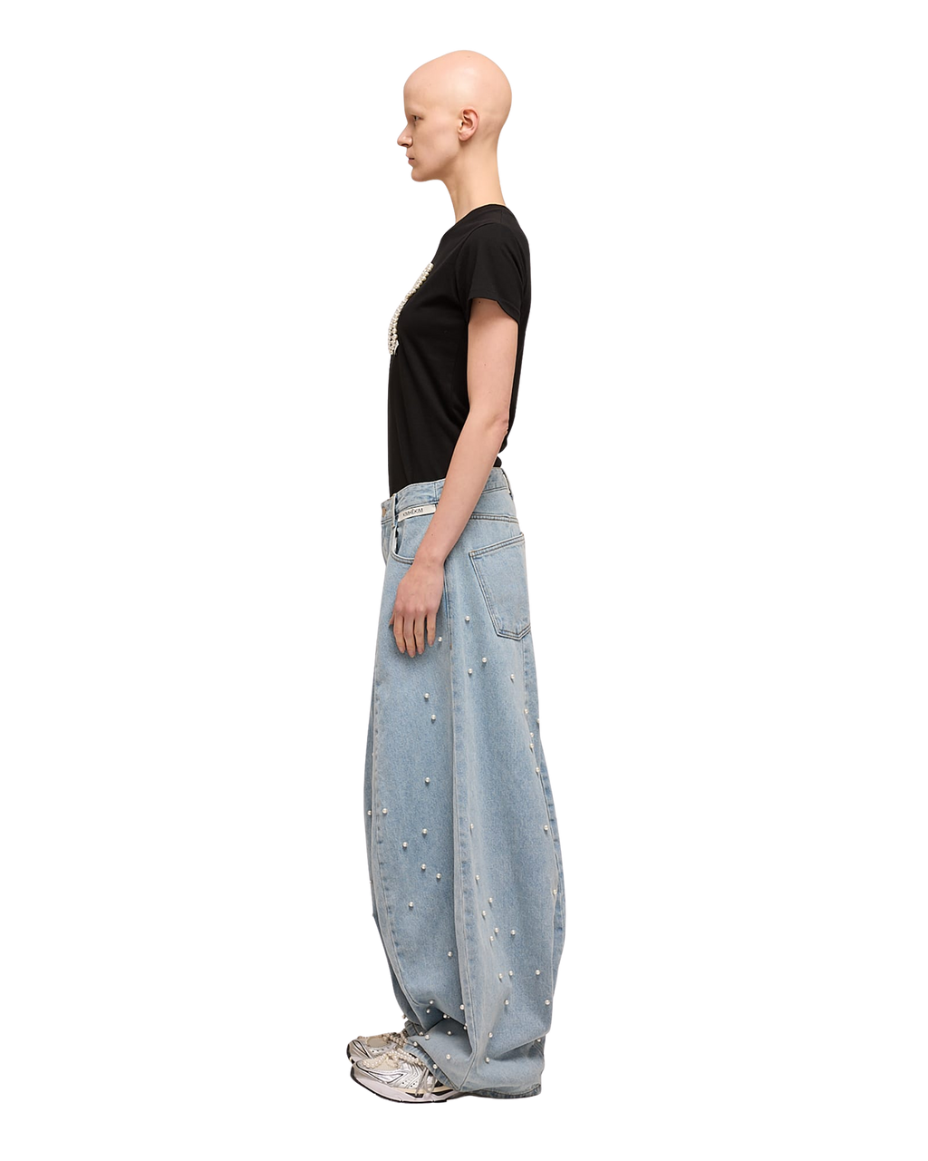 Kimhe Kim - Pearl Embellished Balloon Jeans (Sky Blue) product image 3 | TRAB K-Fashion Australia