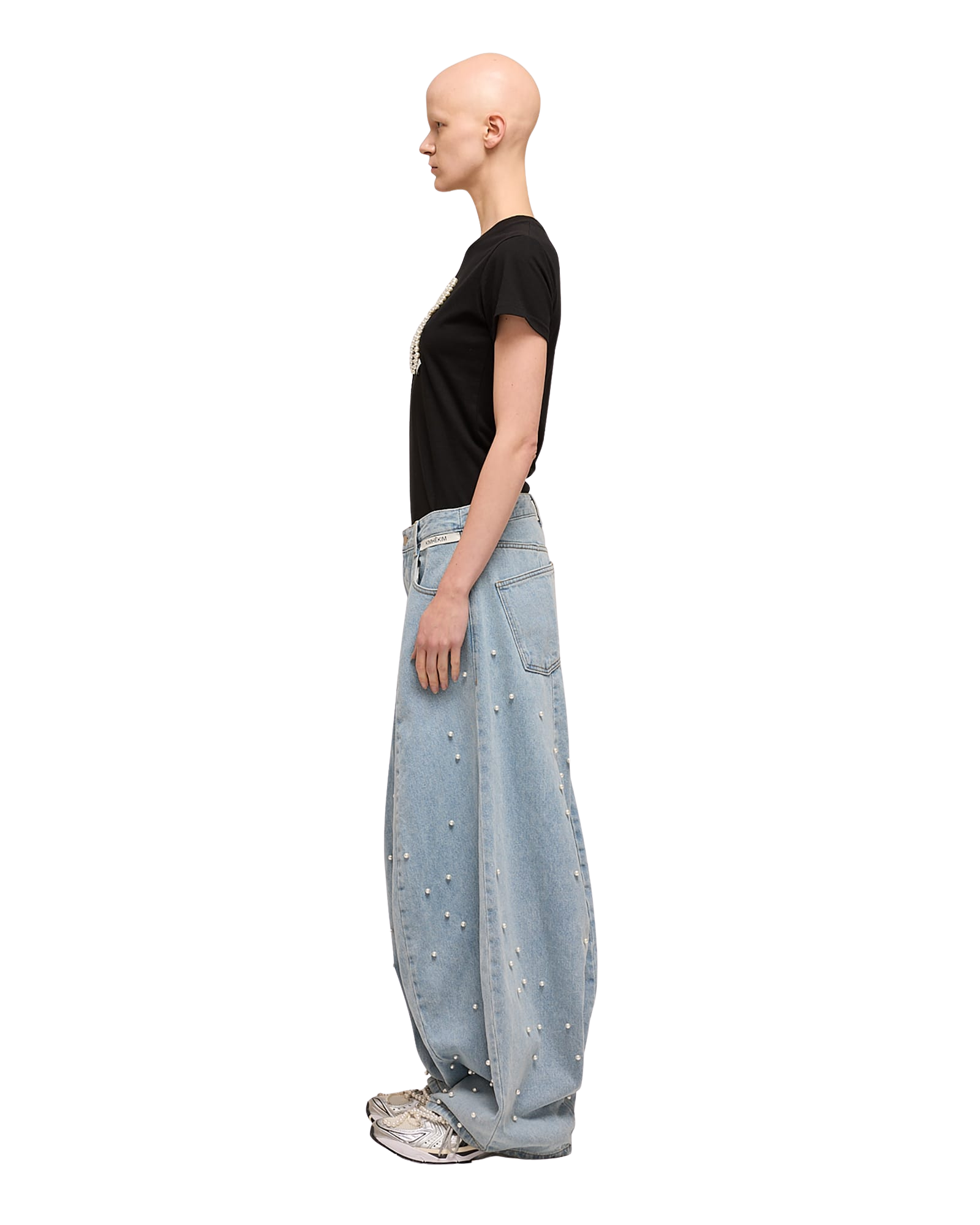 Kimhe Kim - Pearl Embellished Balloon Jeans (Sky Blue) product image 3 | TRAB K-Fashion Australia