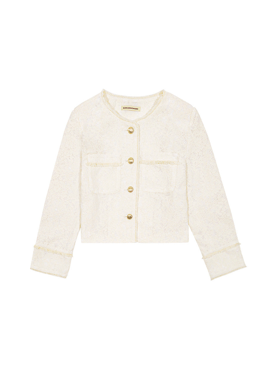 Margarin Fingers - Lace Fringe Jacket (Ivory) product image 2 | TRAB K-Fashion Australia