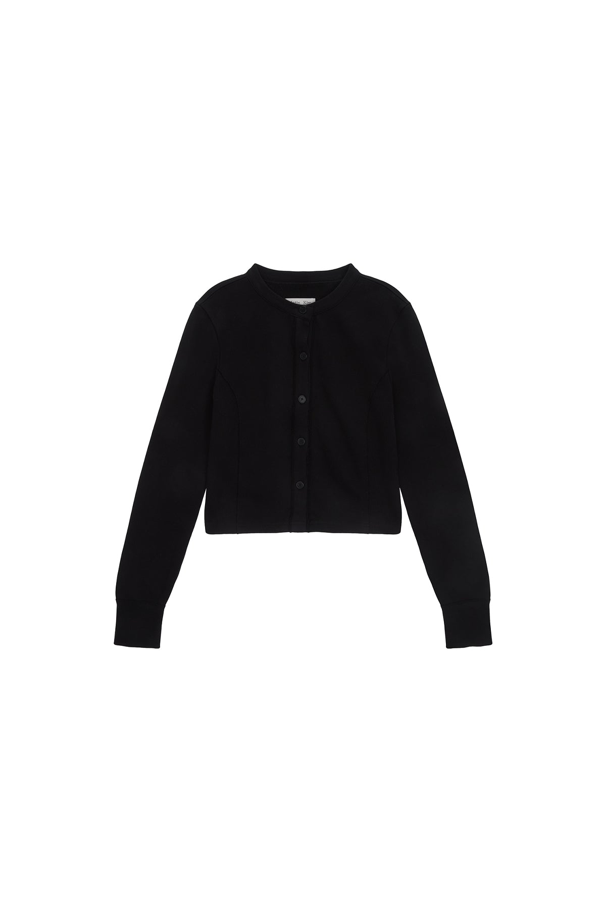 Matin Kim - Rib Point Jersey Cardigan (Black) product image 1 | TRAB K-Fashion Australia
