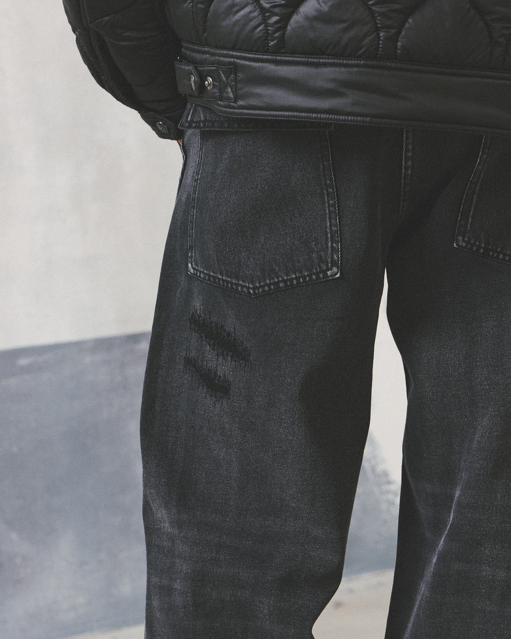 Eastlogue - Damaged Fatigue Pants (Black Denim) product image 5 | TRAB K-Fashion Australia