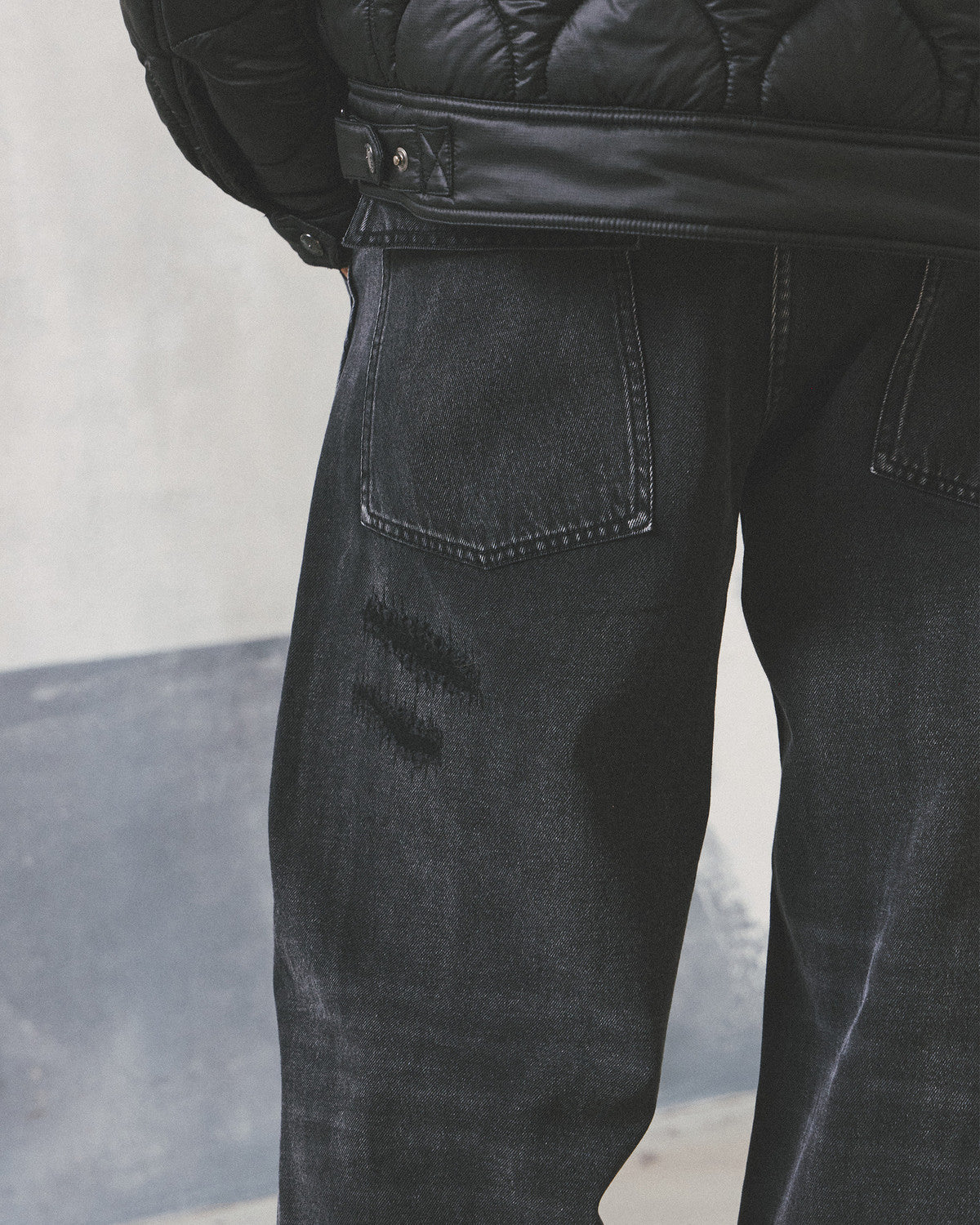 Eastlogue - Damaged Fatigue Pants (Black Denim) product image 5 | TRAB K-Fashion Australia