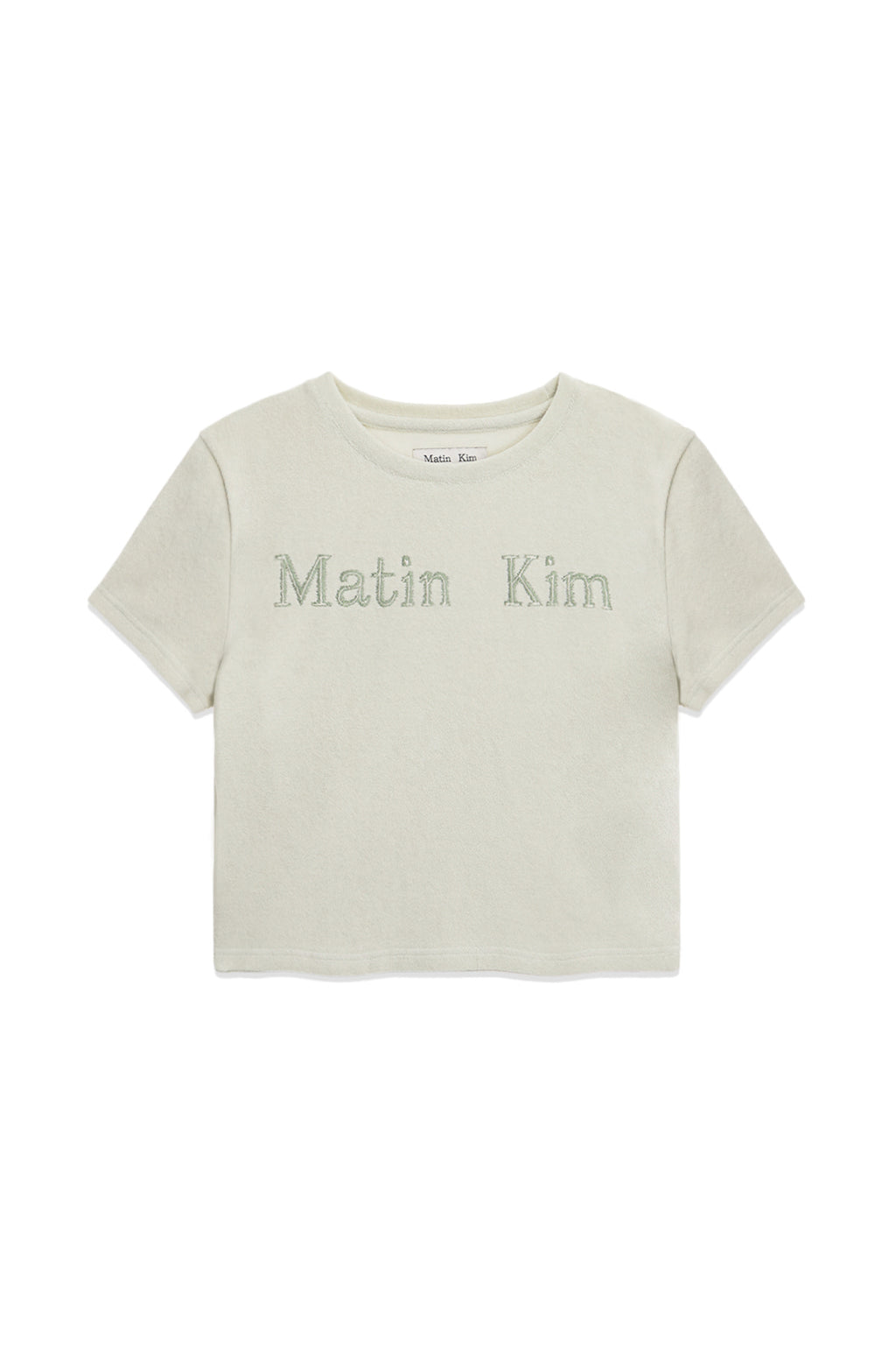 Matin Kim - Logo Point Terry Crop Top (Light Green) product image 1 | TRAB K-Fashion Australia