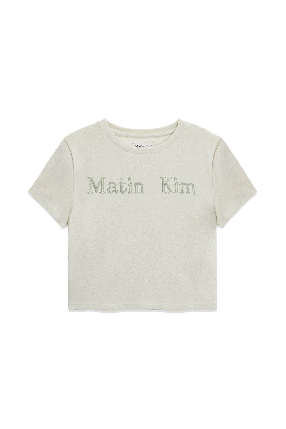 Matin Kim - Logo Point Terry Crop Top (Light Green) product image 1 | TRAB K-Fashion Australia