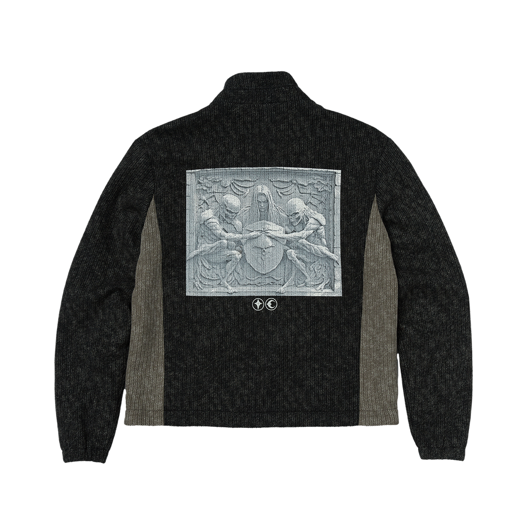 Thug Club - Devil Peace Patch Knit Jacket (Black) product image 2 | TRAB K-Fashion Australia