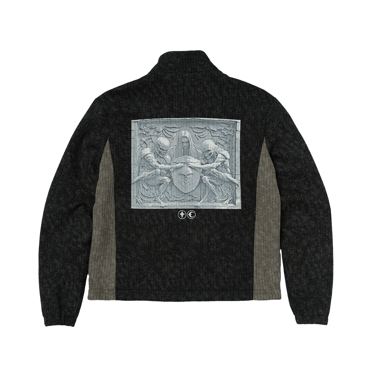 Thug Club - Devil Peace Patch Knit Jacket (Black) product image 2 | TRAB K-Fashion Australia