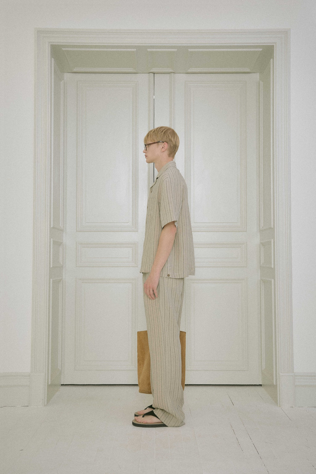 Stu - Stripe Linen Pants (Beige) product image 3 | TRAB K-Fashion Australia