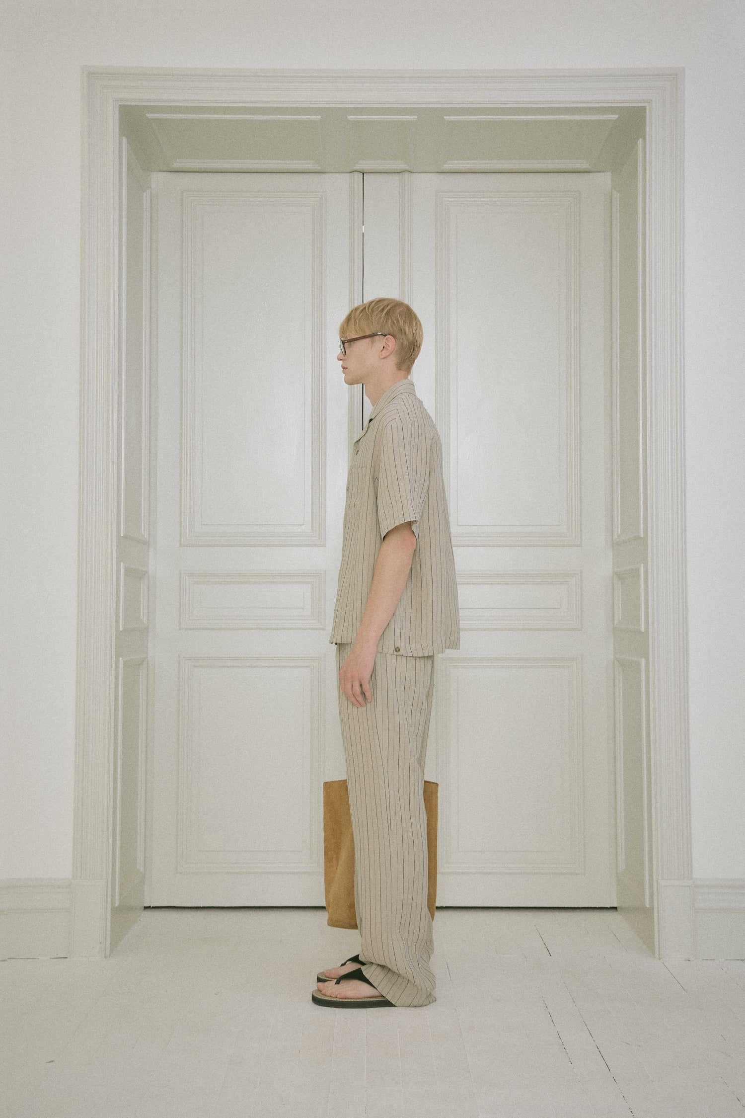 Stu - Stripe Linen Pants (Beige) product image 3 | TRAB K-Fashion Australia