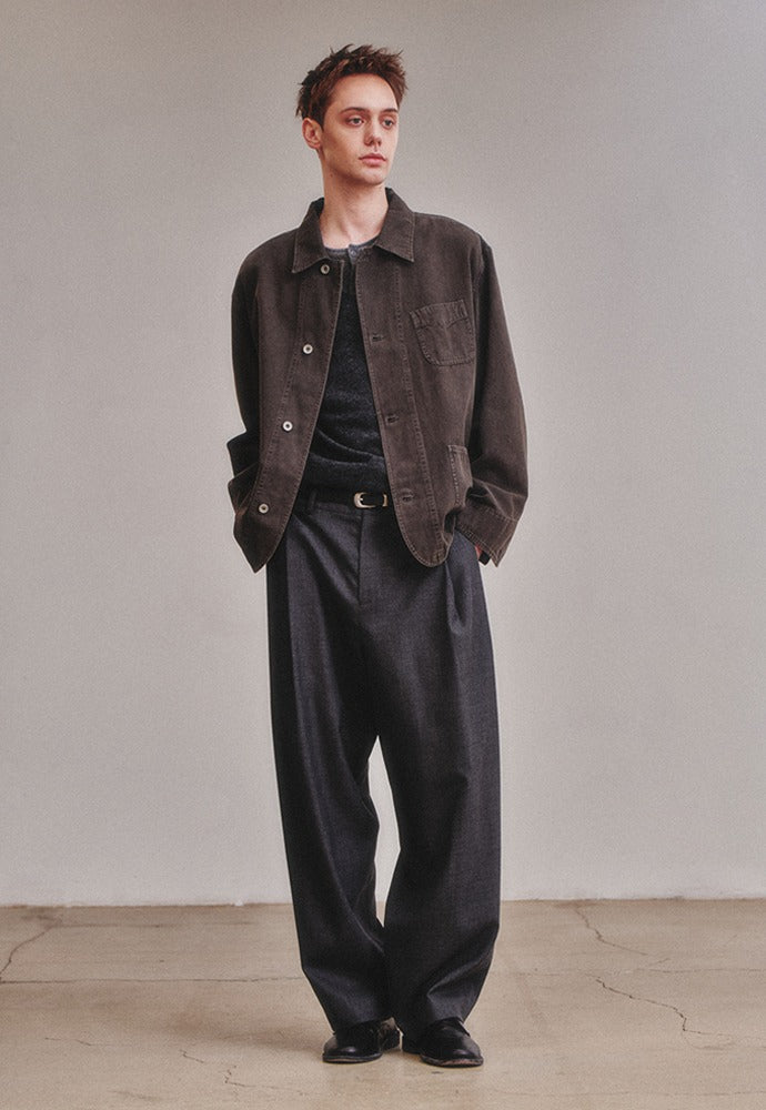 Art if acts - Garment Dyed Western Coverall Jacket (Faded Charcoal) product image 1 | TRAB K-Fashion Australia