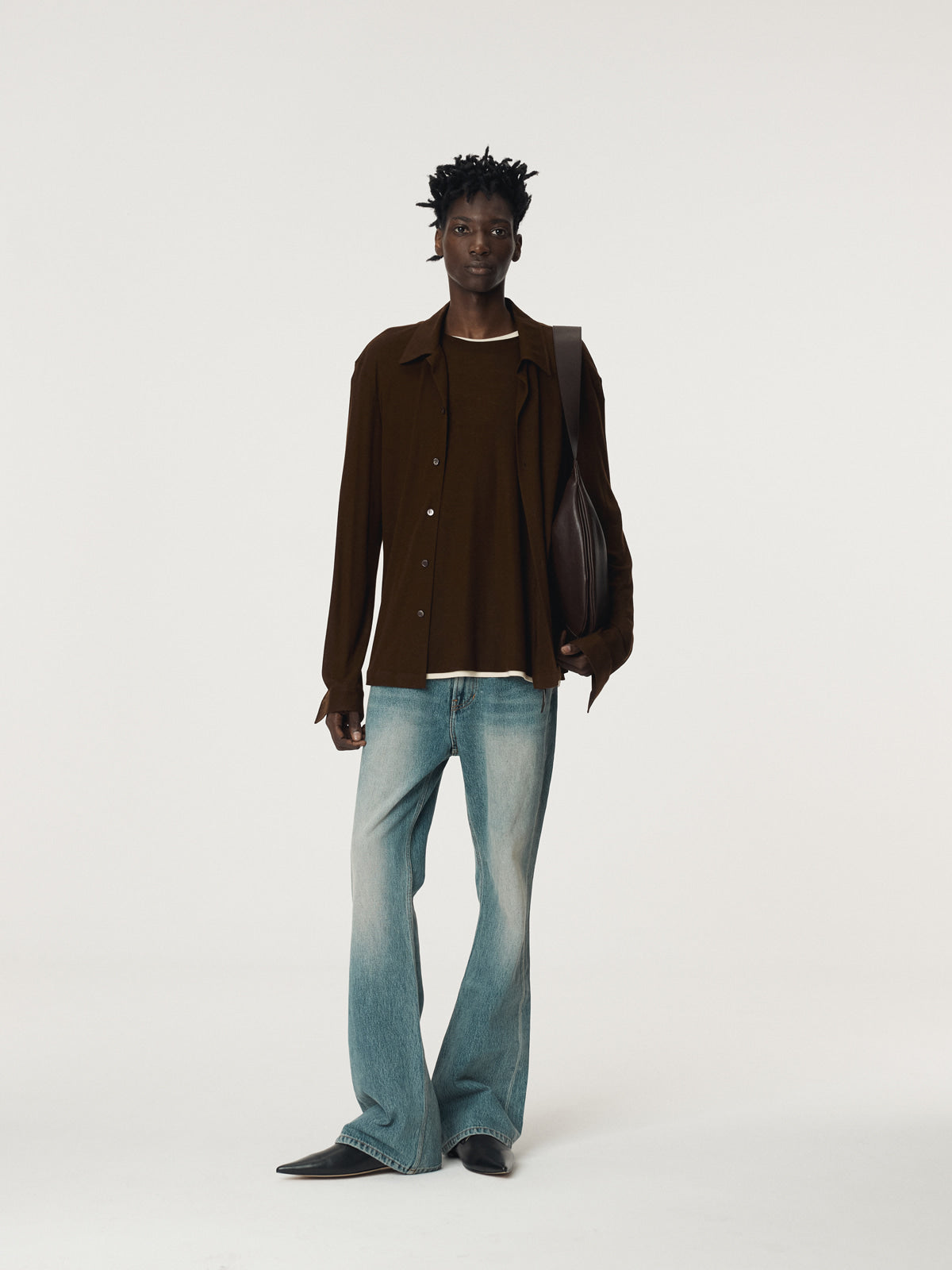 Recto - Slim Fit Jersey Shirt (Brown) product image 2 | TRAB K-Fashion Australia