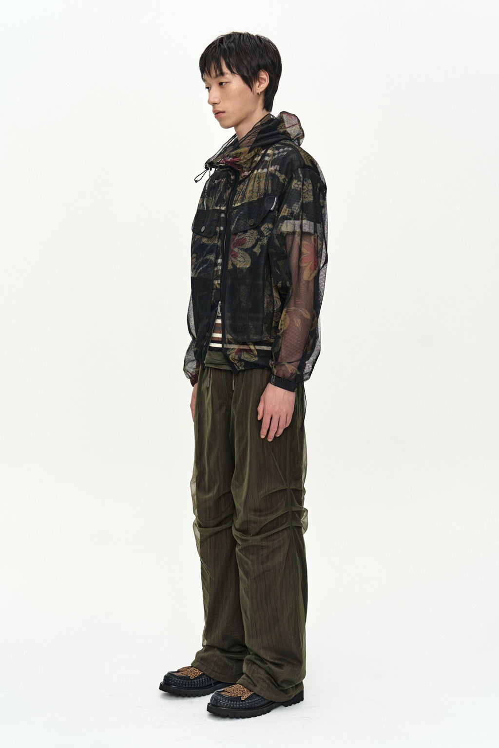 Andersson Bell - Flower Sheer Hoodie Jacket (Black) product image 3 | TRAB K-Fashion Australia