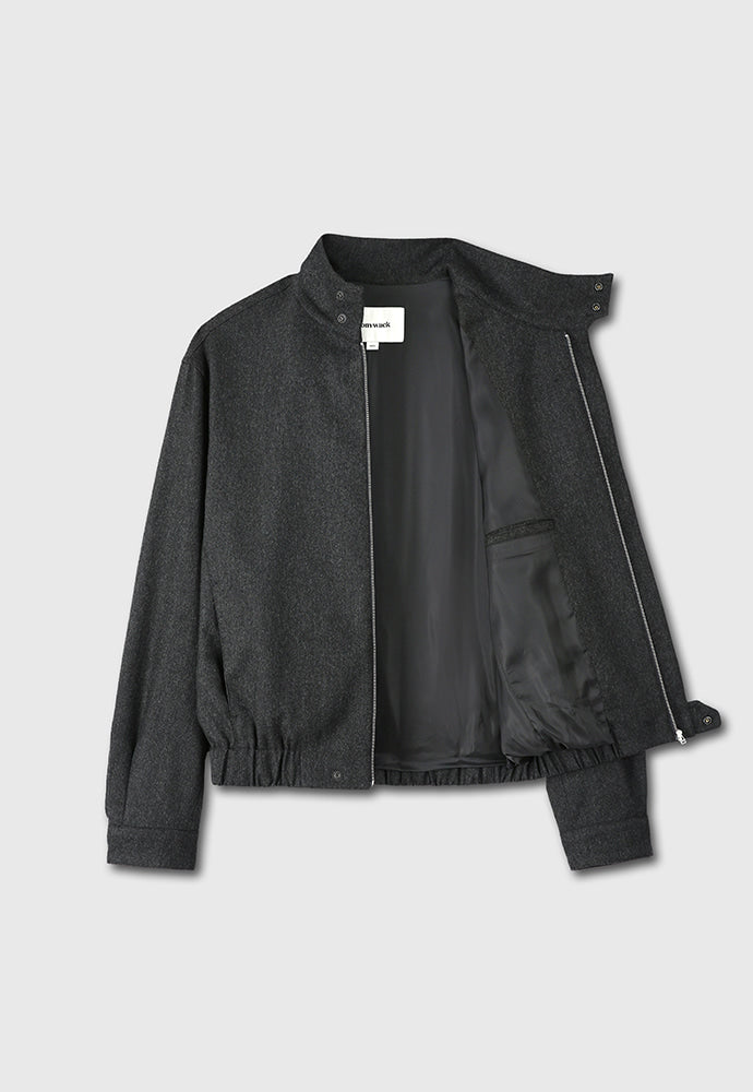 Tonywack - Wool And Cashmere High Collar Stud Blouson (Dark Grey) product image 8 | TRAB K-Fashion Australia