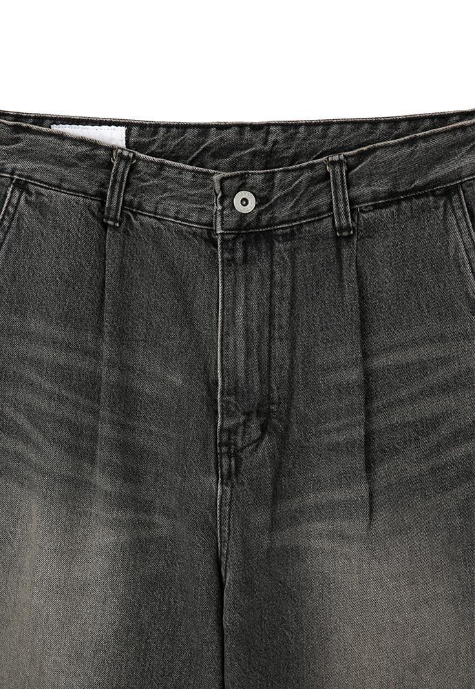 Art if acts - Cut Off One Tuck Curve Denim Pants (Vintage Black) product image 9 | TRAB K-Fashion Australia