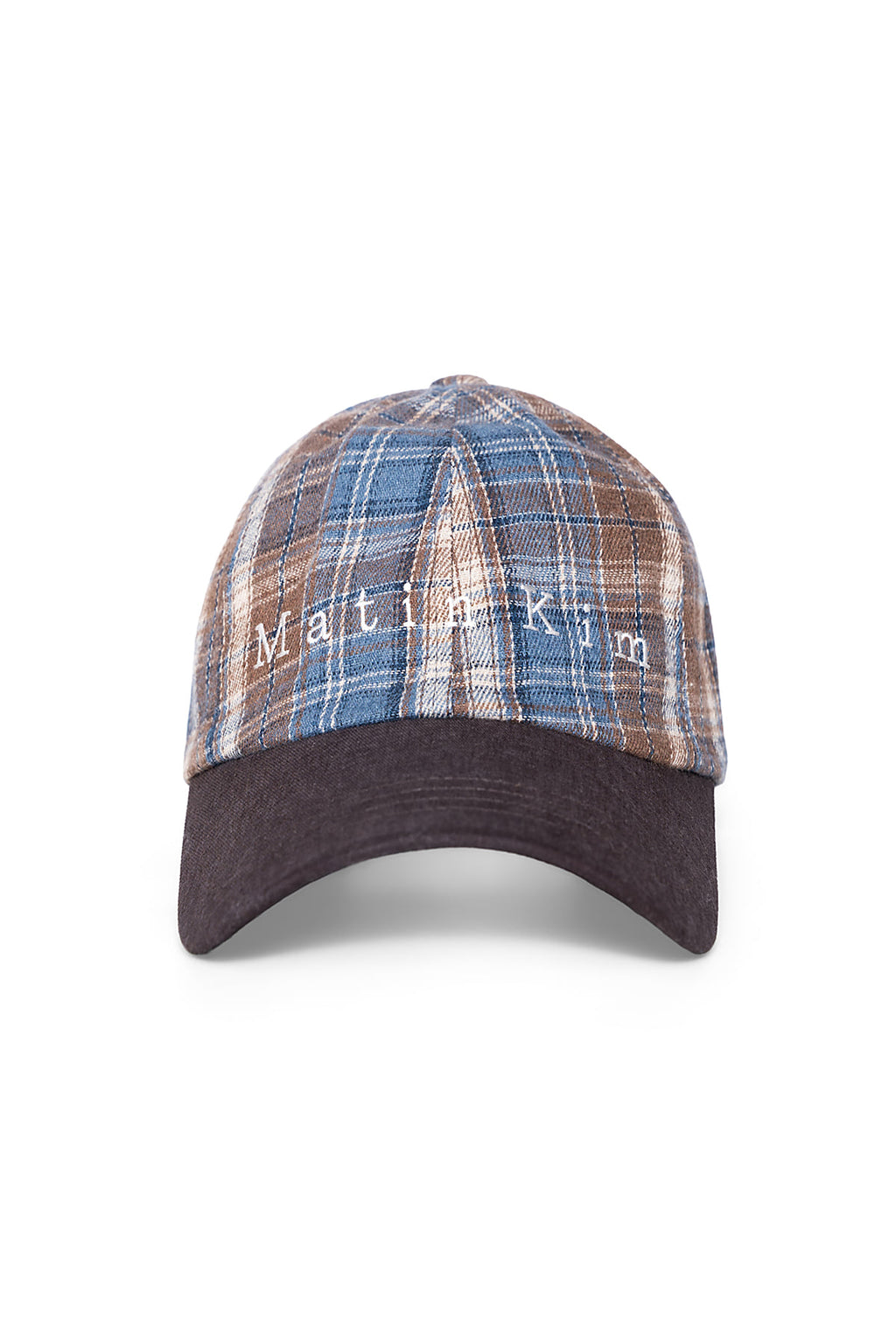Matin Kim - Matin Contrast Brim Check Ball Cap (Brown) product image 1 | TRAB K-Fashion Australia