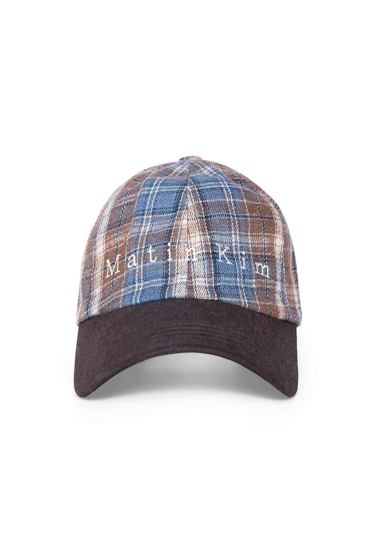 Matin Kim - Matin Contrast Brim Check Ball Cap (Brown) product image 1 | TRAB K-Fashion Australia
