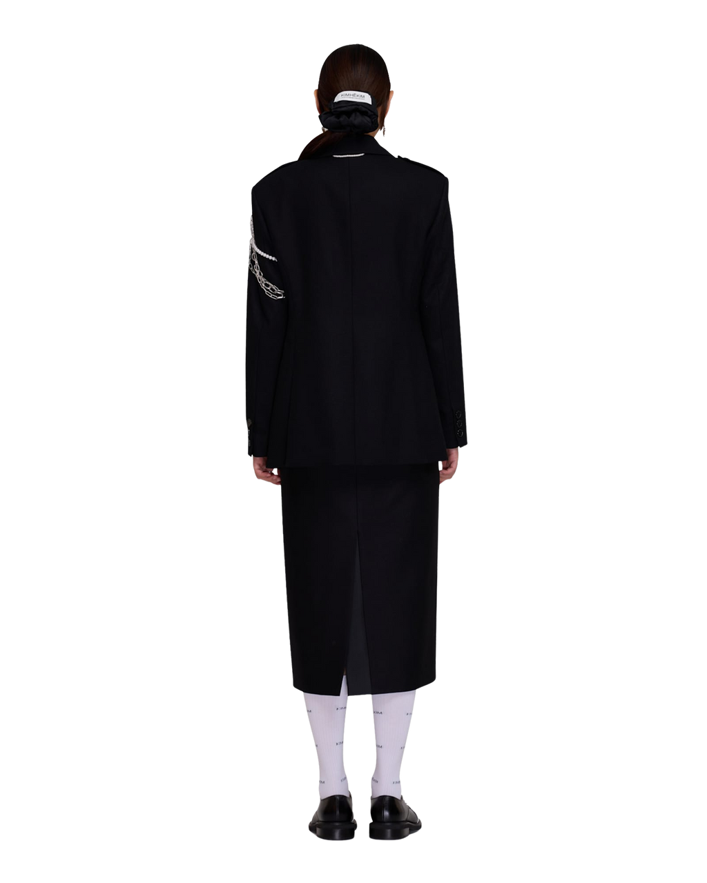 Kimhe Kim - Detachable Pearl Chain Single Jacket (Black) product image 4 | TRAB K-Fashion Australia