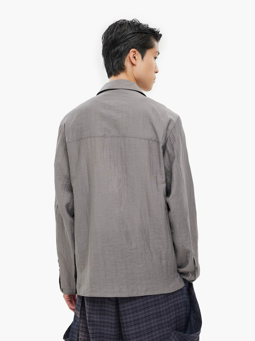 Jiyong Kim - Layered Zip-Up Shirt (Grey) product image 8 | TRAB K-Fashion Australia
