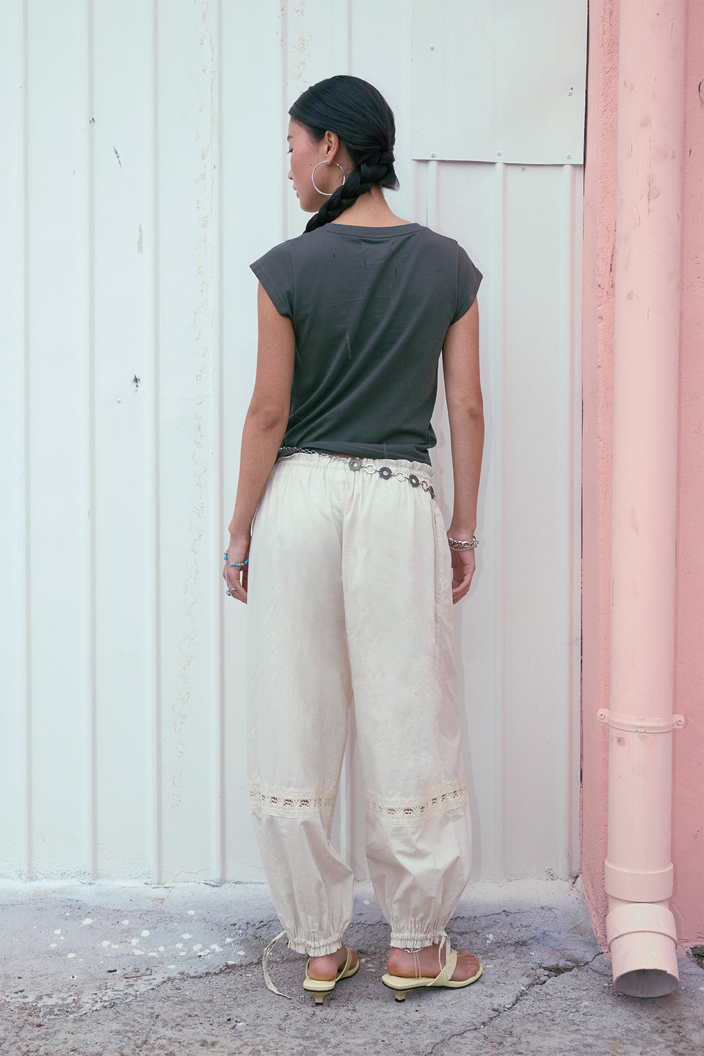 Deinet - Lace Detailed Balloon Pants (Oatmeal) product image 3 | TRAB K-Fashion Australia