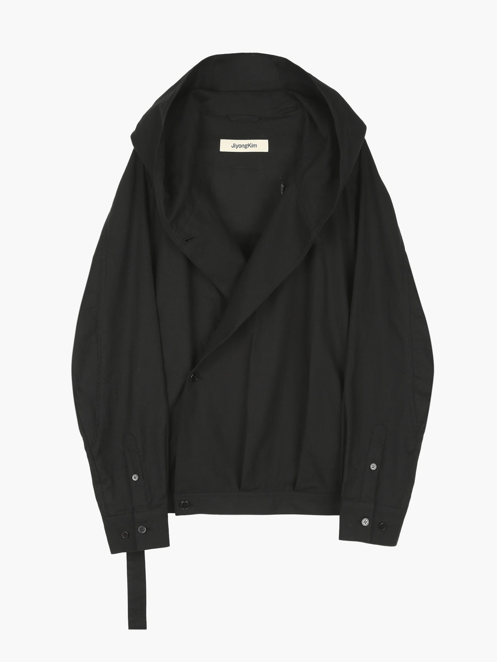 Jiyong Kim - Draped Wrap Hood Jacket (Black) product image 9 | TRAB K-Fashion Australia