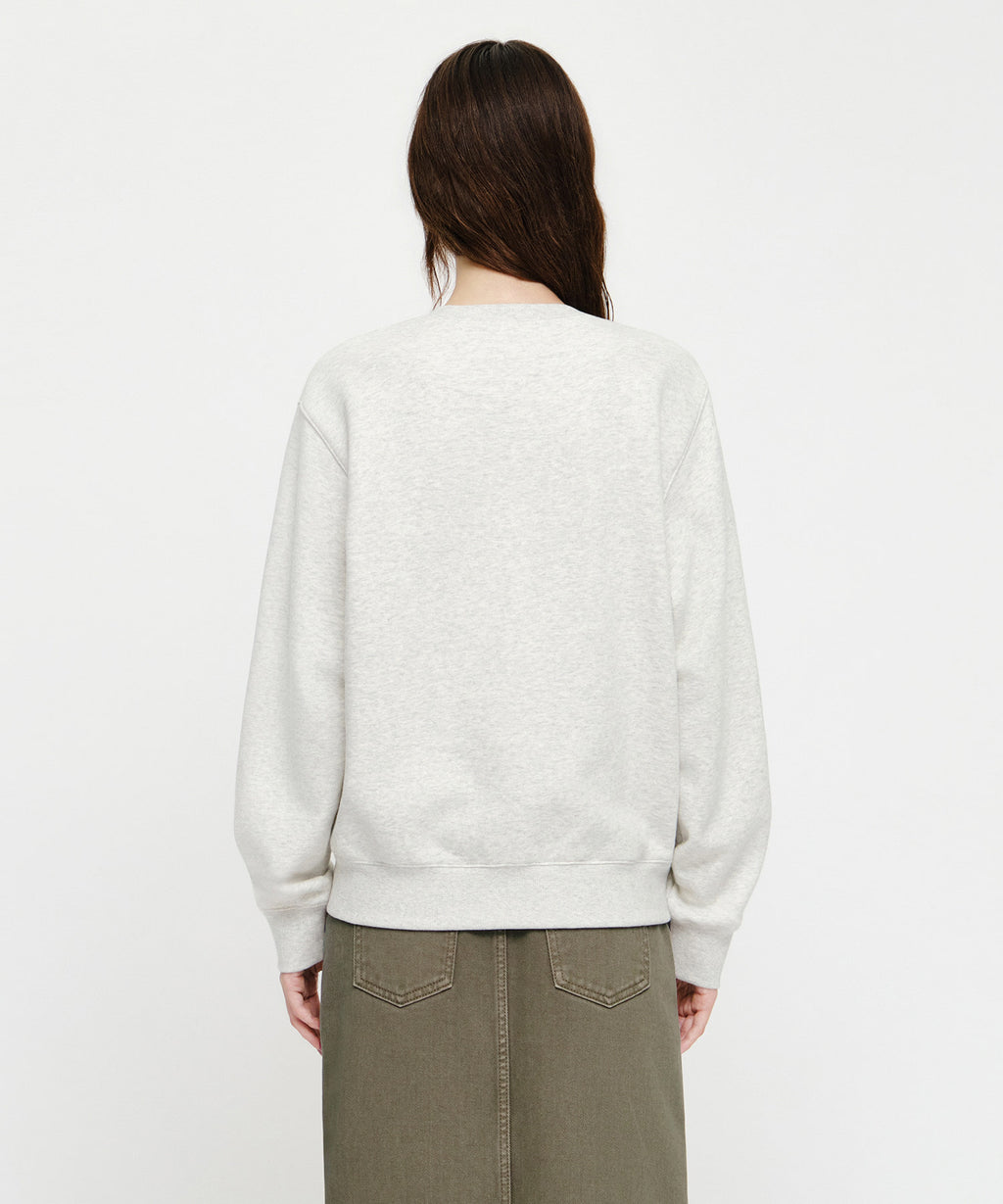 Marithe & Francois Girbaud - Small Classic Logo Oversized Sweatshirt (brushed) (Oatmeal) product image 3 | TRAB K-Fashion Australia