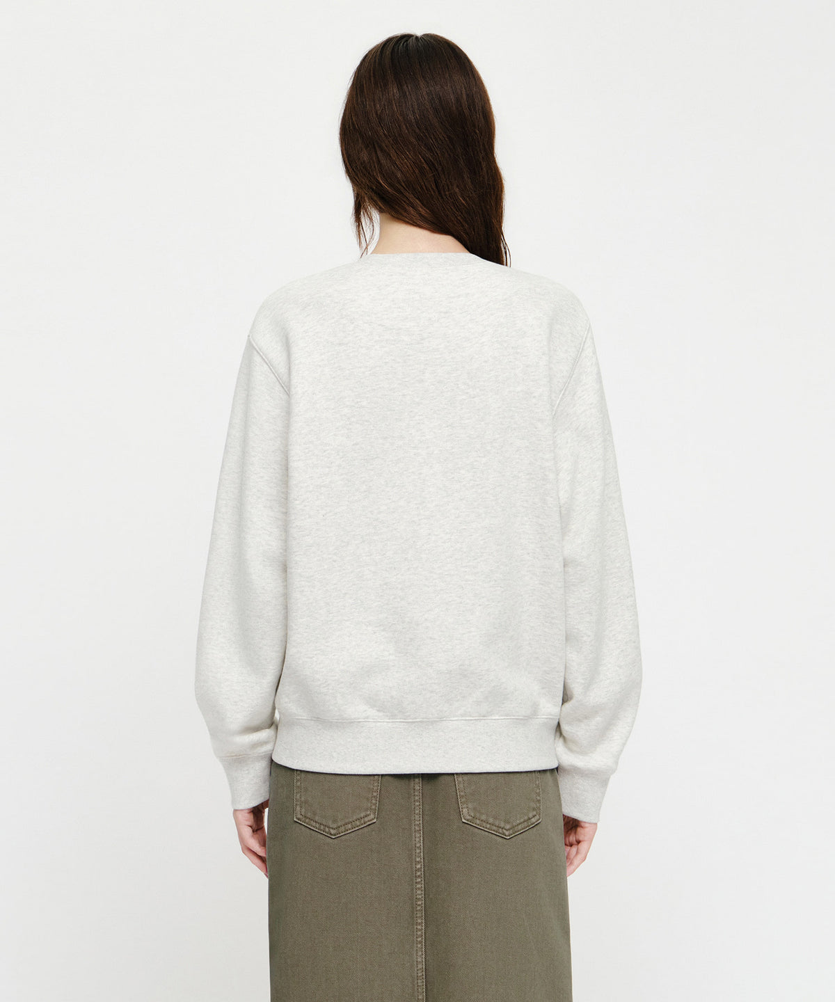 Marithe & Francois Girbaud - Small Classic Logo Oversized Sweatshirt (brushed) (Oatmeal) product image 3 | TRAB K-Fashion Australia