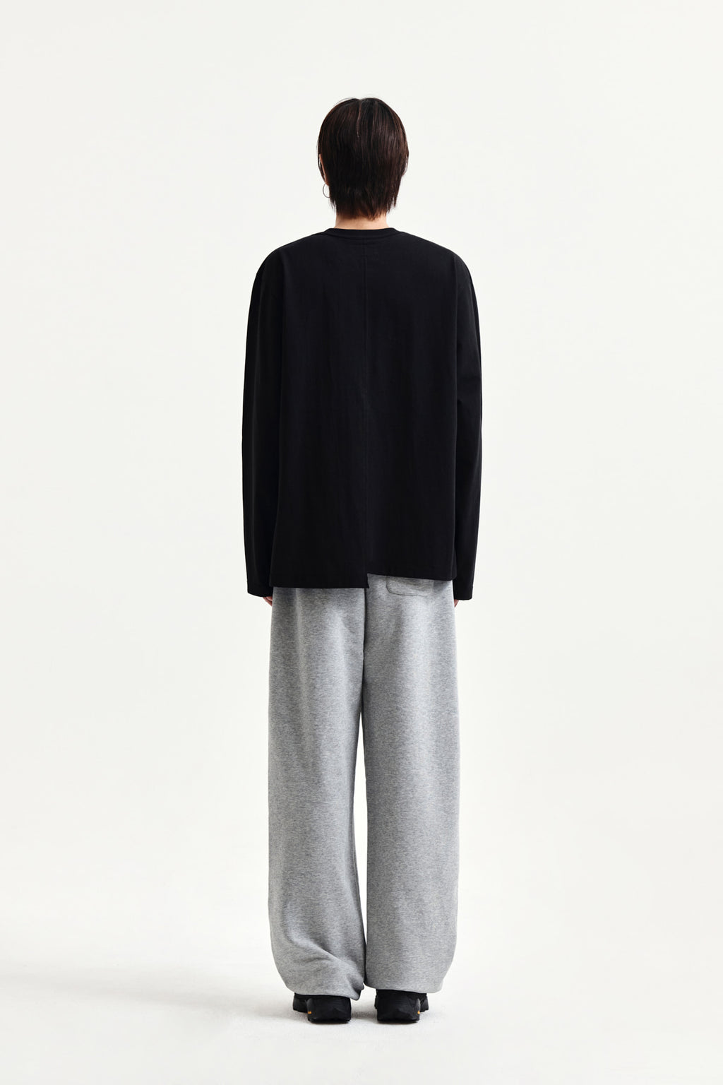 Matin Kim - Asymmetric Logo Top (Black) product image 12 | TRAB K-Fashion Australia