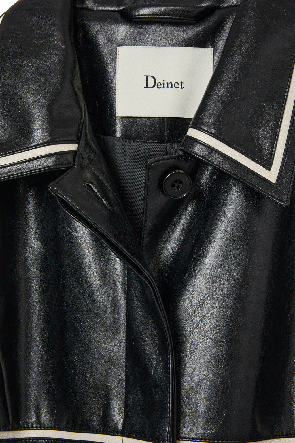 Deinet - Faux Leather Contrast Jacket (Black) product image 11 | TRAB K-Fashion Australia