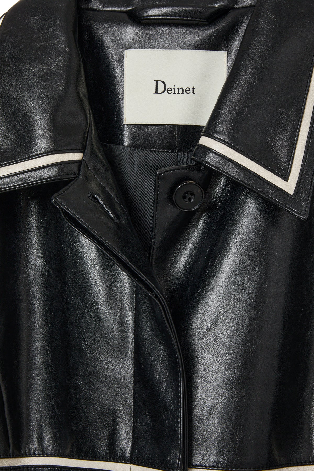 Deinet - Faux Leather Contrast Jacket (Black) product image 11 | TRAB K-Fashion Australia