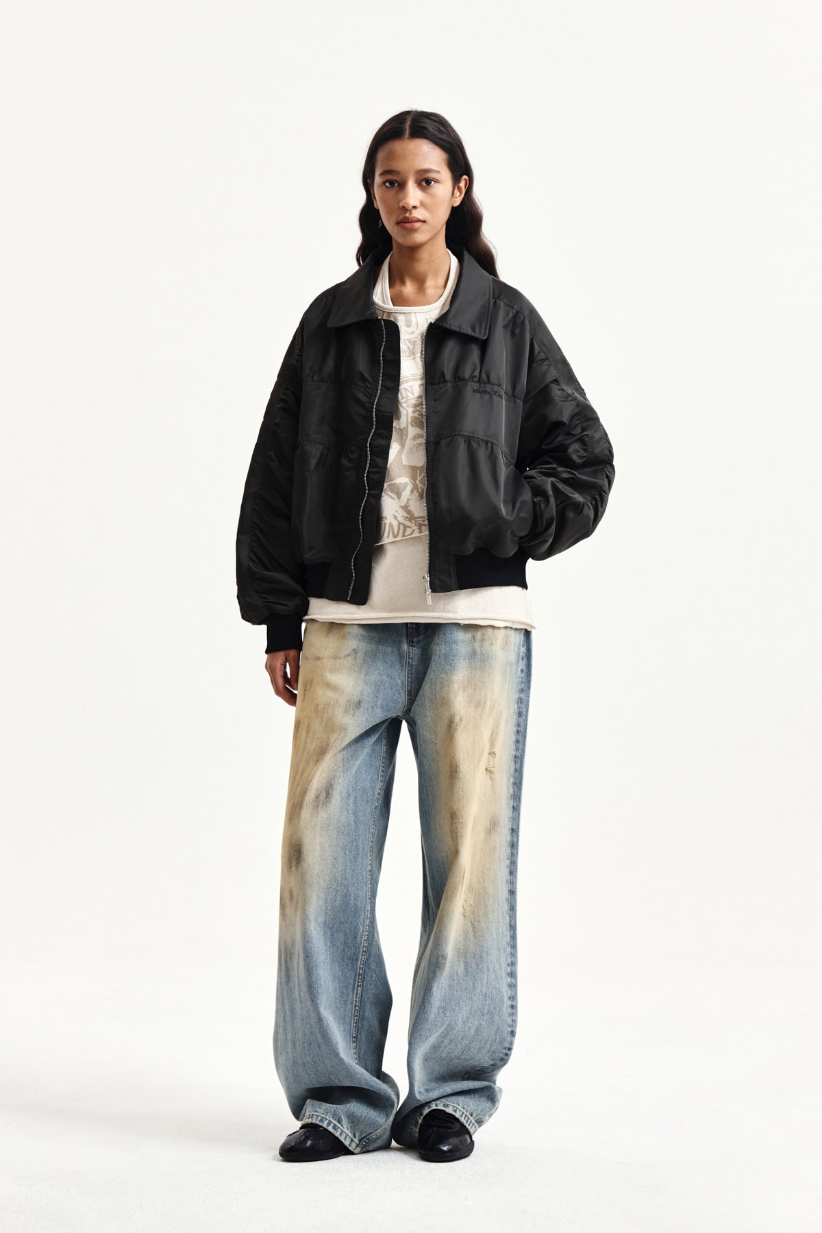 Matin Kim - Small Logo Shirring Jumper (Khaki) product image 9 | TRAB K-Fashion Australia