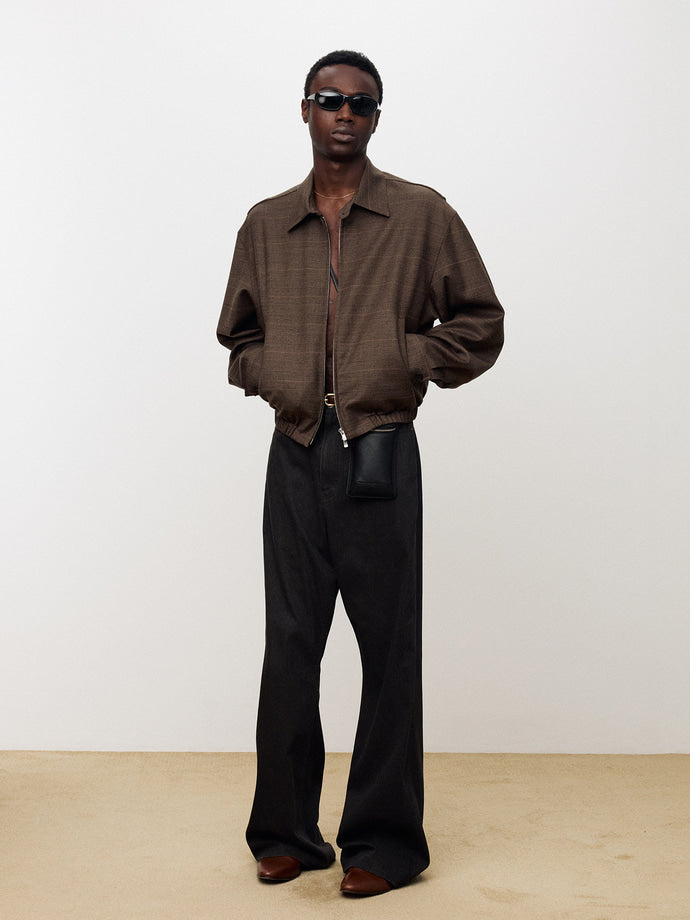 Tonywack - Checked Wool French Blouson (Pale Brown) product image 2 | TRAB K-Fashion Australia