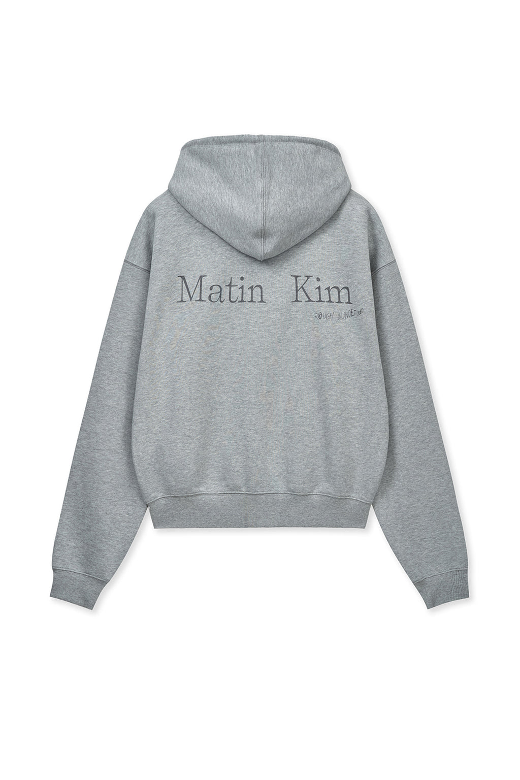 Matin Kim - Back Logo Essential Hoody Zip Up (Grey) product image 2 | TRAB K-Fashion Australia
