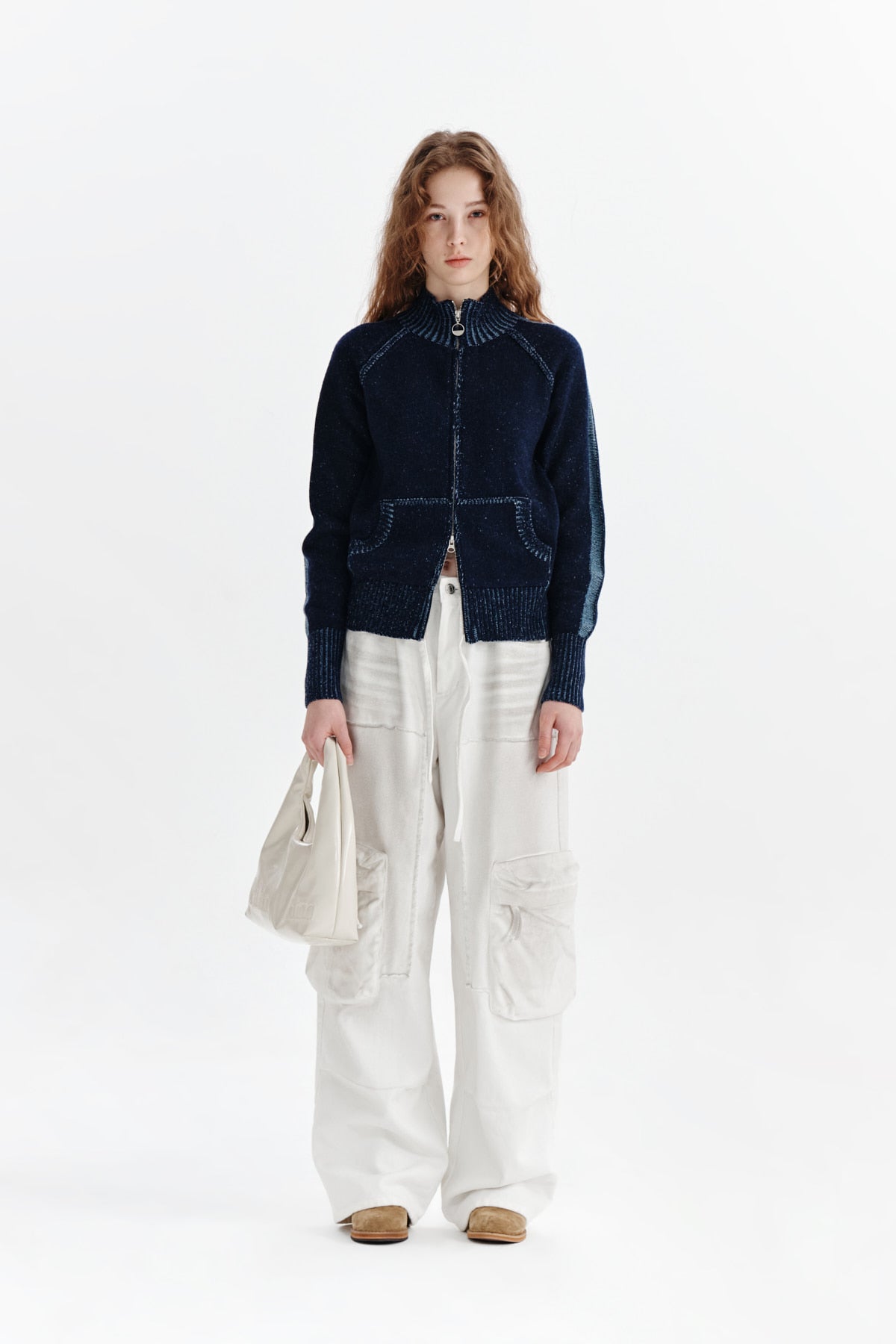 Matin Kim - Dirty Washed Heavy Cargo Pants (White) product image 10 | TRAB K-Fashion Australia