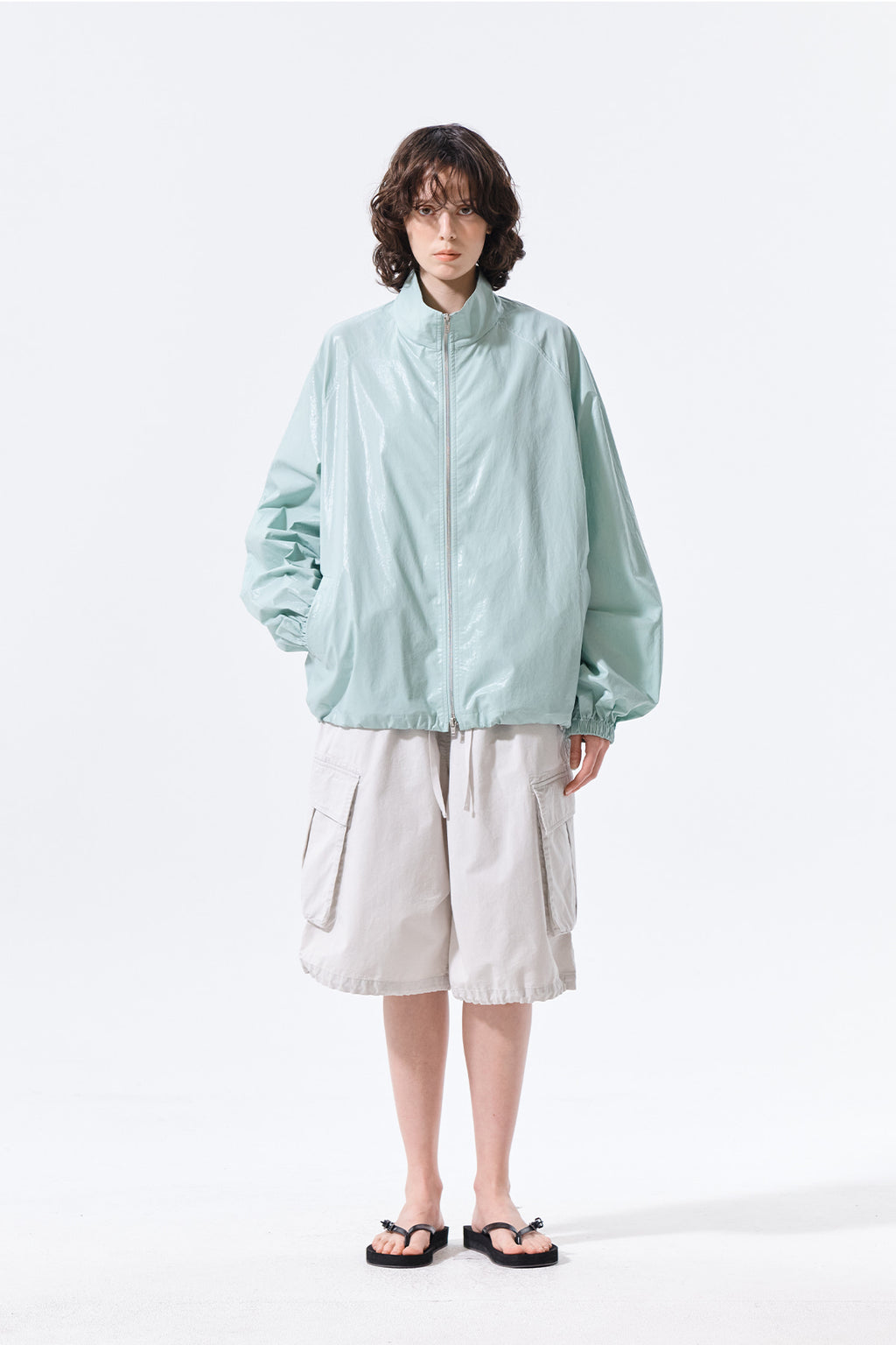 Matin Kim - Matin Kim Logo Coating Jumper (Mint) product image 9 | TRAB K-Fashion Australia