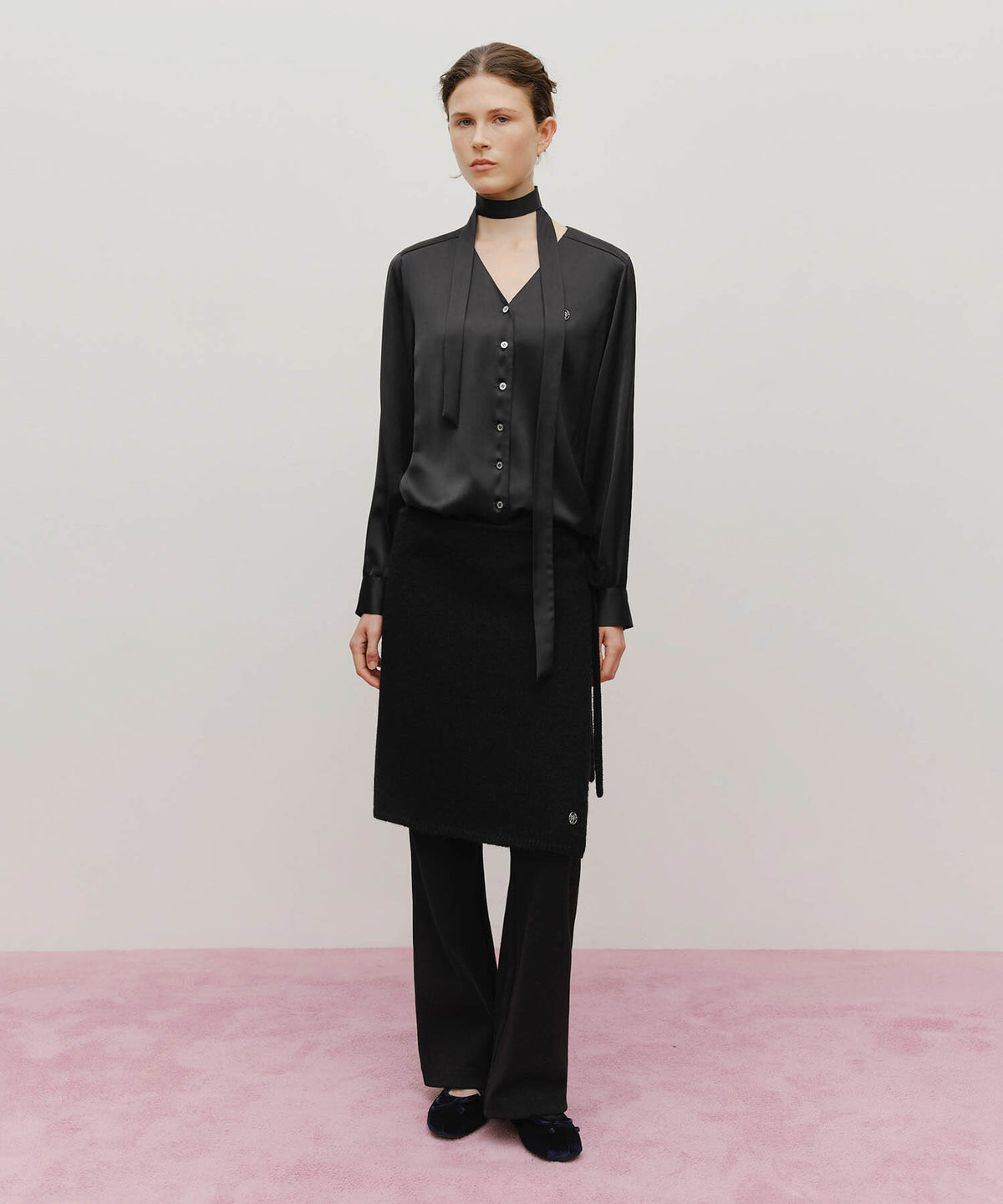 Marithe & Francois Girbaud - Knit Layered Skirt (Black) product image 3 | TRAB K-Fashion Australia