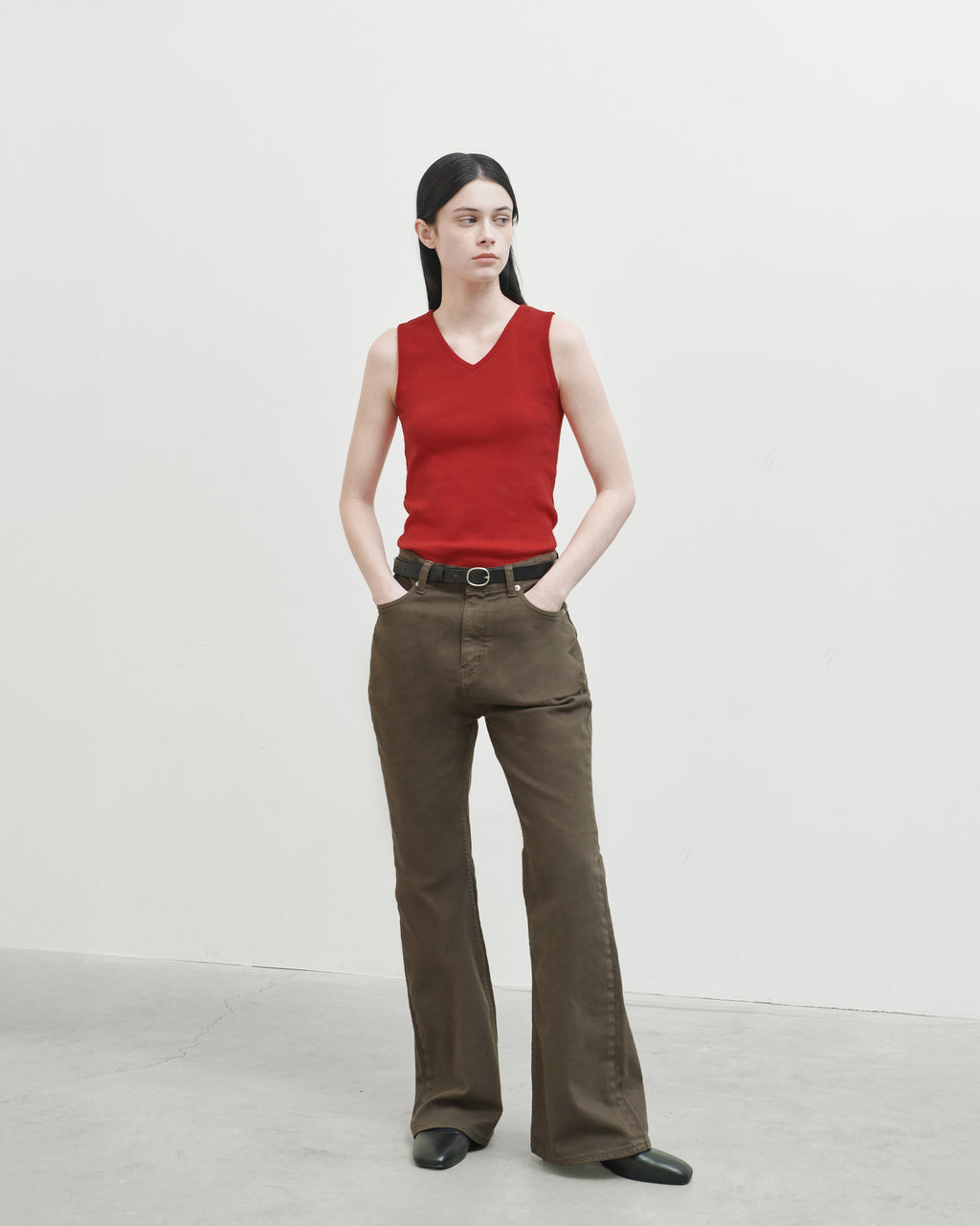 Brownyard - V Neck Top Sleeveless (Red) product image 1 | TRAB K-Fashion Australia