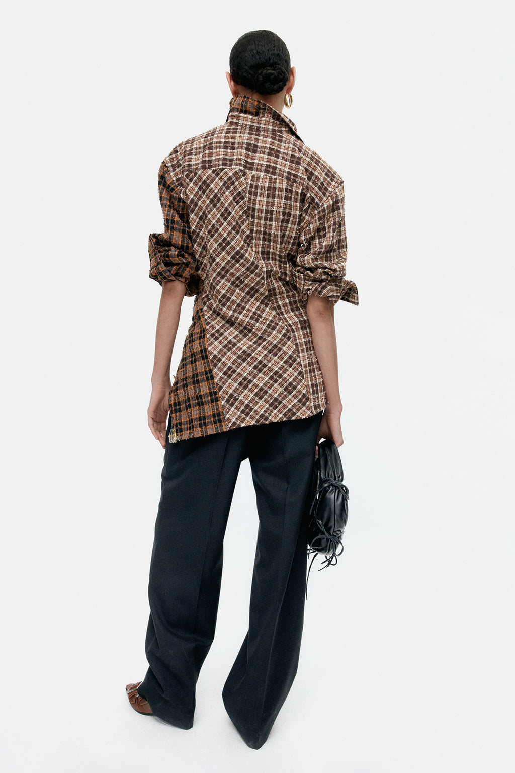 Andersson Bell - Twist Check Shirts (Brown) product image 3 | TRAB K-Fashion Australia