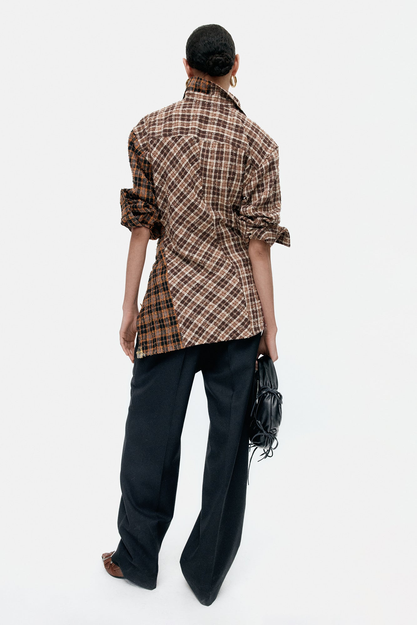 Andersson Bell - Twist Check Shirts (Brown) product image 3 | TRAB K-Fashion Australia