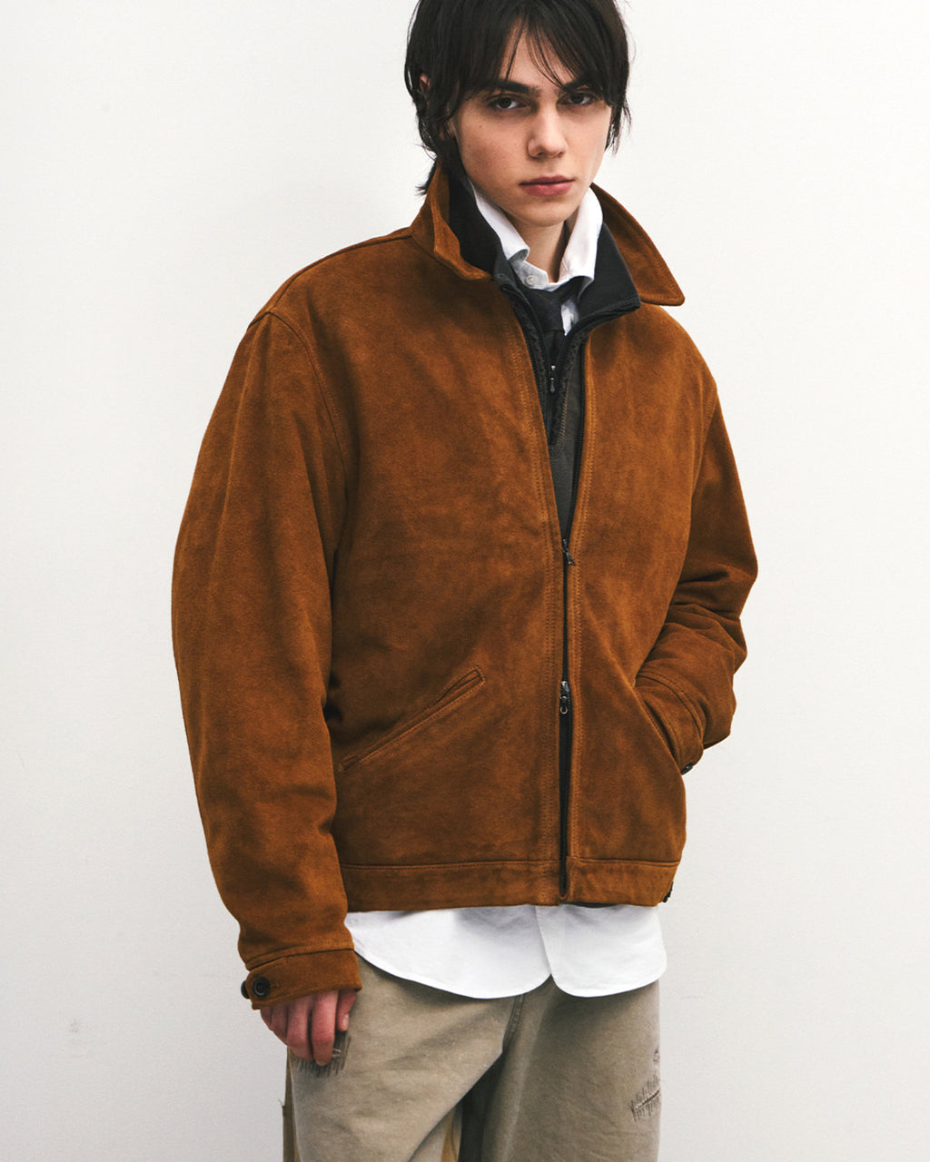 Eastlogue - Sporting Leather Jacket (Beige Suede) product image 3 | TRAB K-Fashion Australia