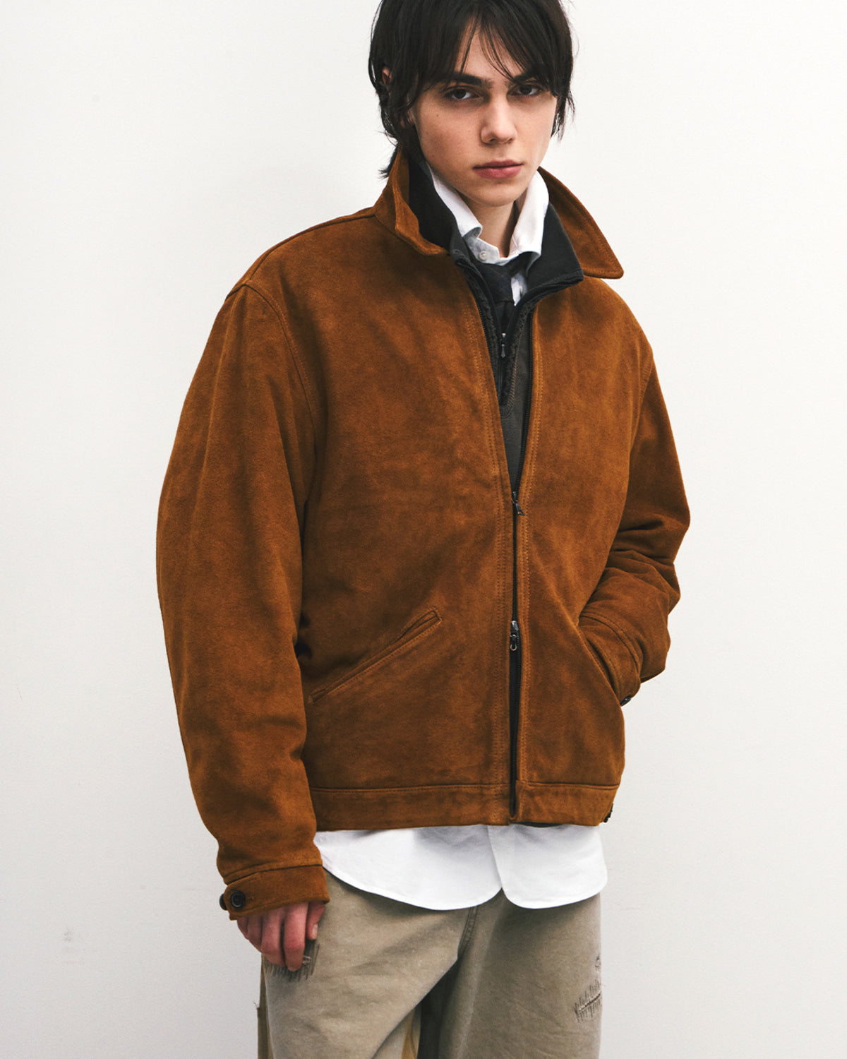 Eastlogue - Sporting Leather Jacket (Beige Suede) product image 3 | TRAB K-Fashion Australia