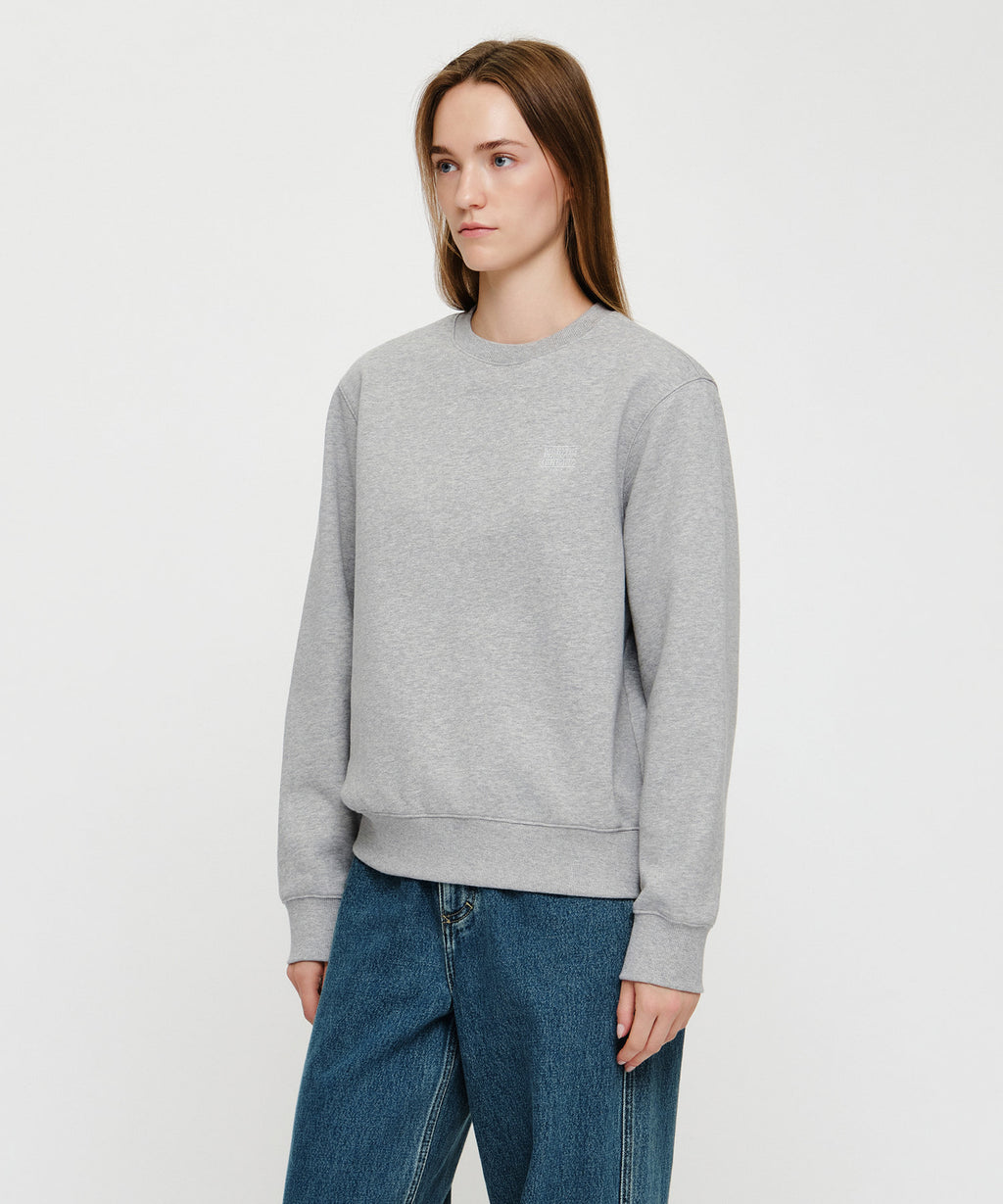 Marithe & Francois Girbaud - Small Classic Logo Oversized Sweatshirt (brushed) (Heather Gray) product image 2 | TRAB K-Fashion Australia